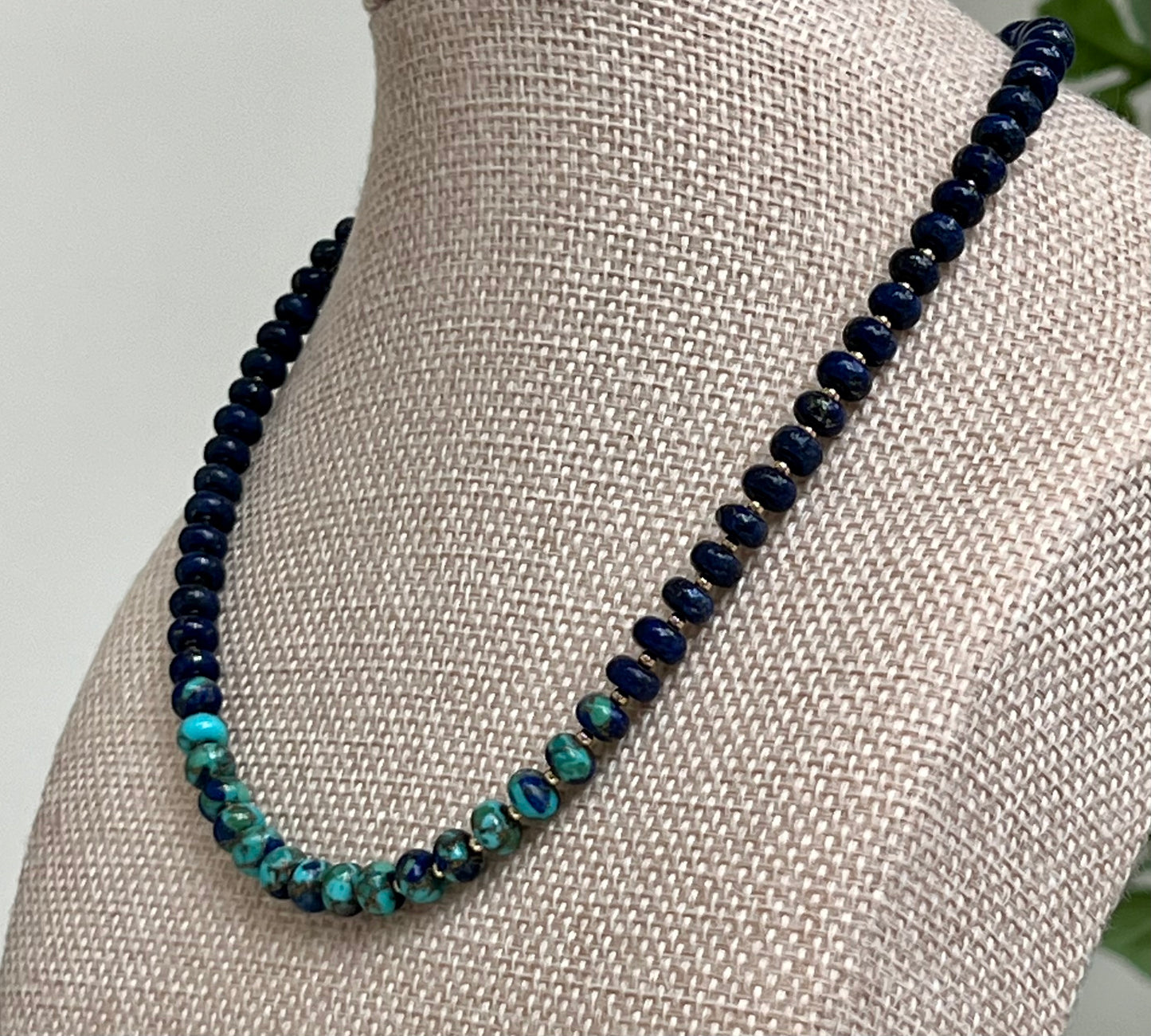Lapis Mohave Copper Blue Turquoise and Lapis Necklace