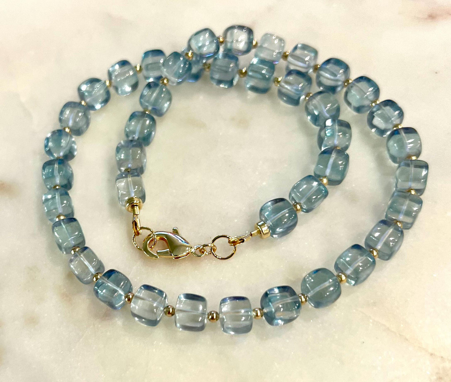 Blue Quartz Beaded Necklace