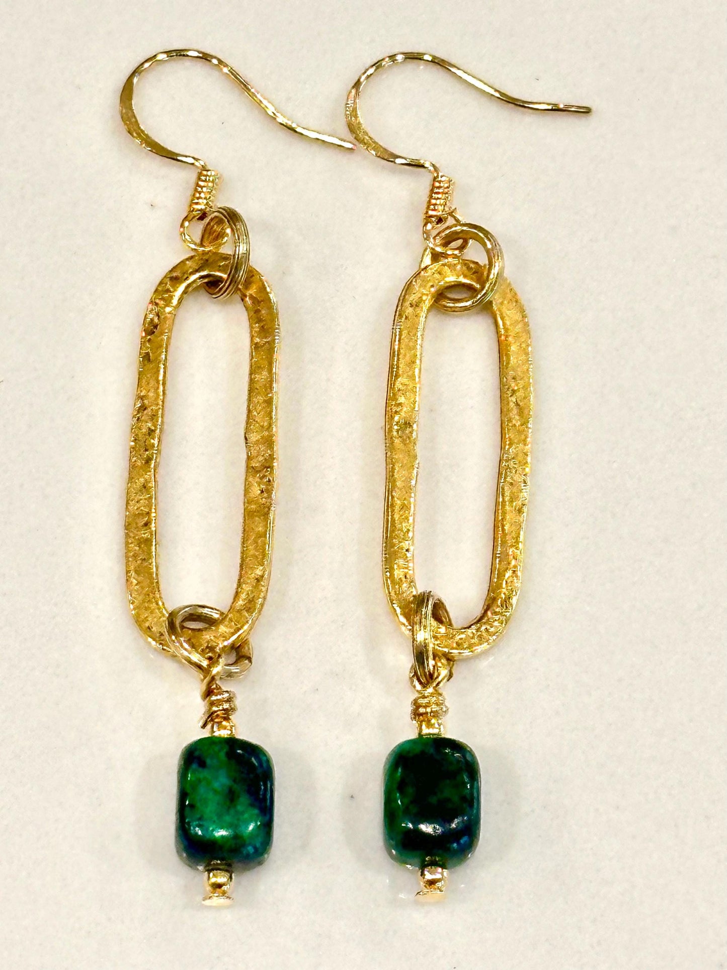Chrysocolla Beaded Earrings