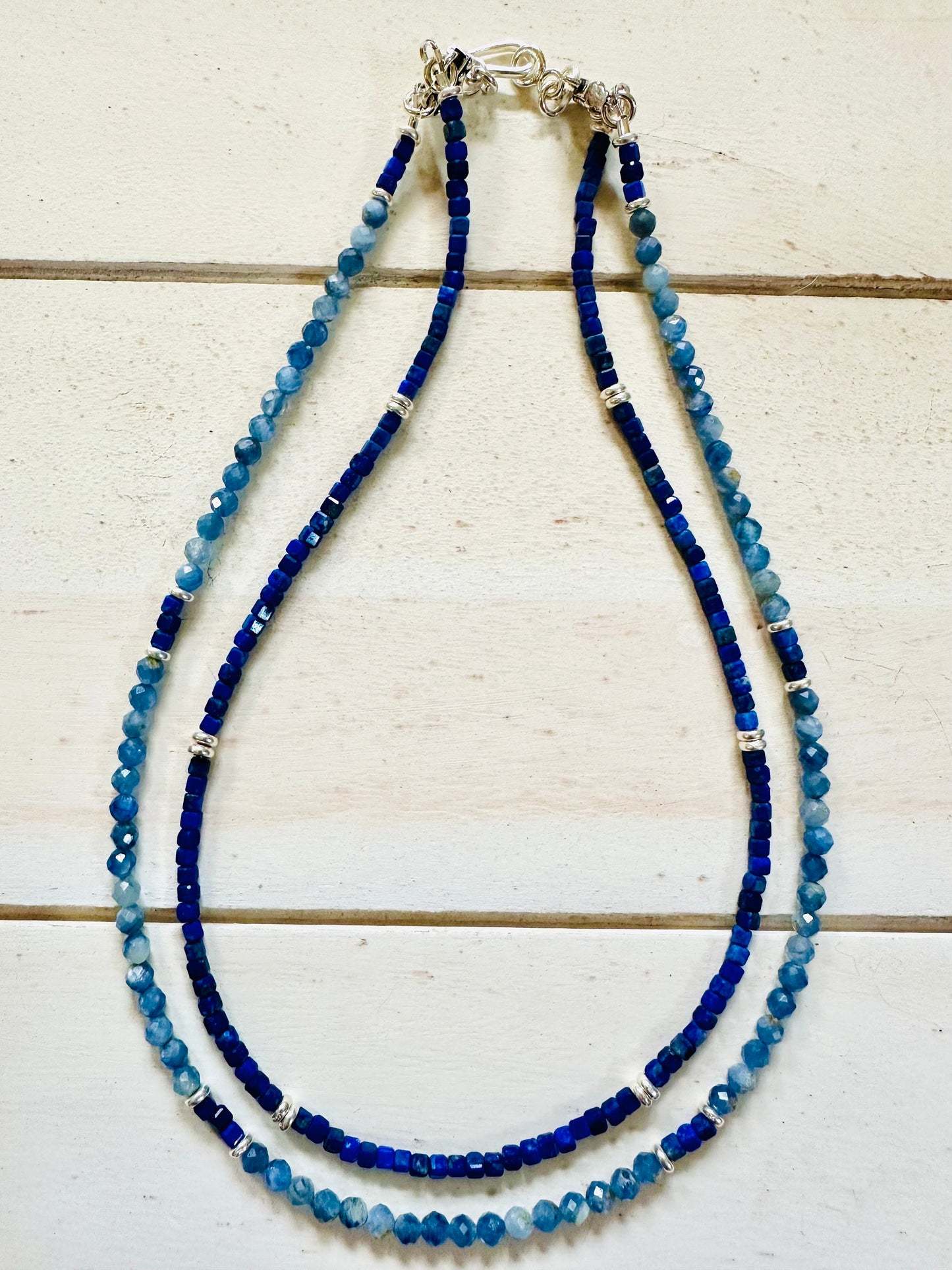 Kyanite Sodalite Beaded Double Strand Necklace