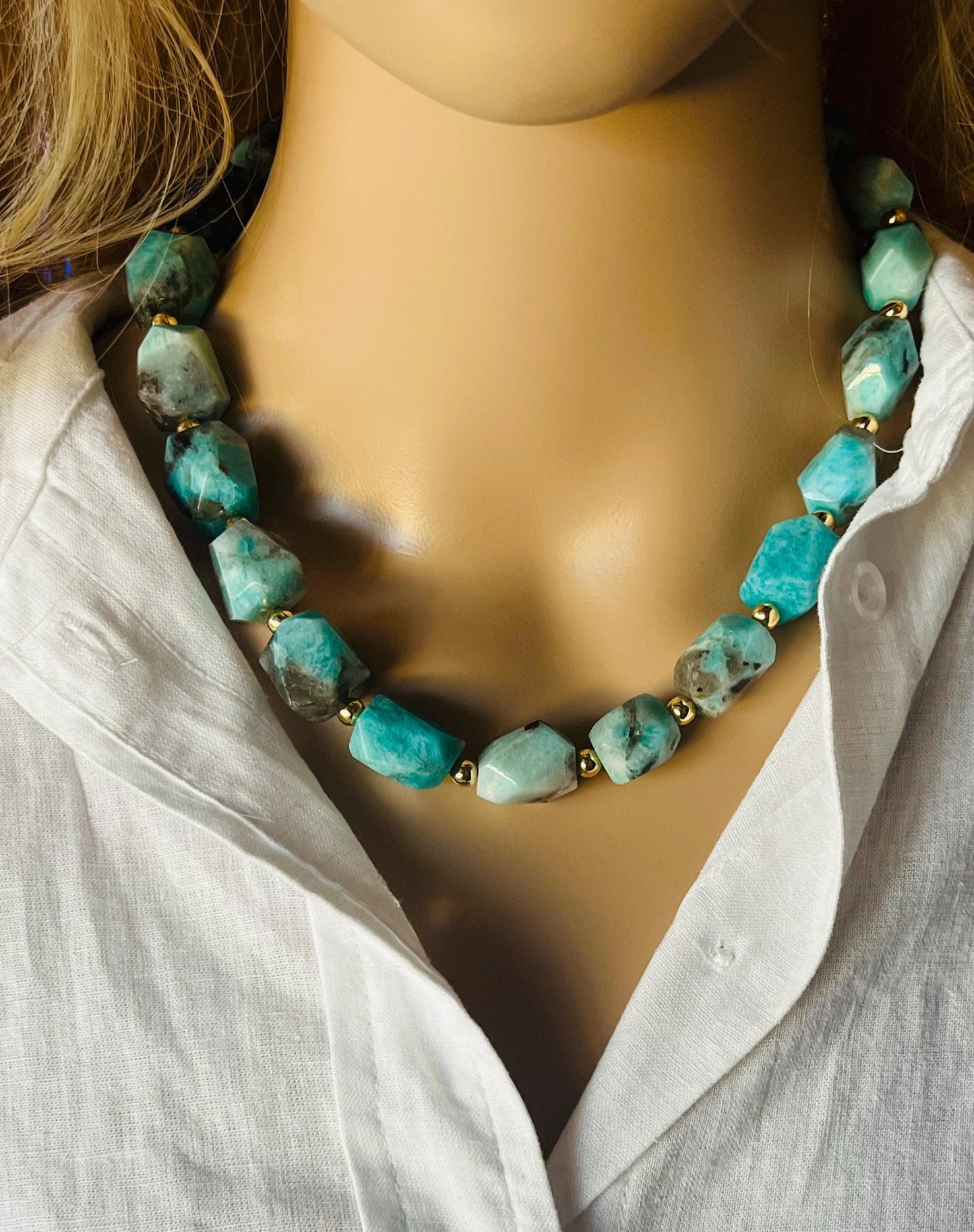 Amazonite Beaded Chunky Necklace