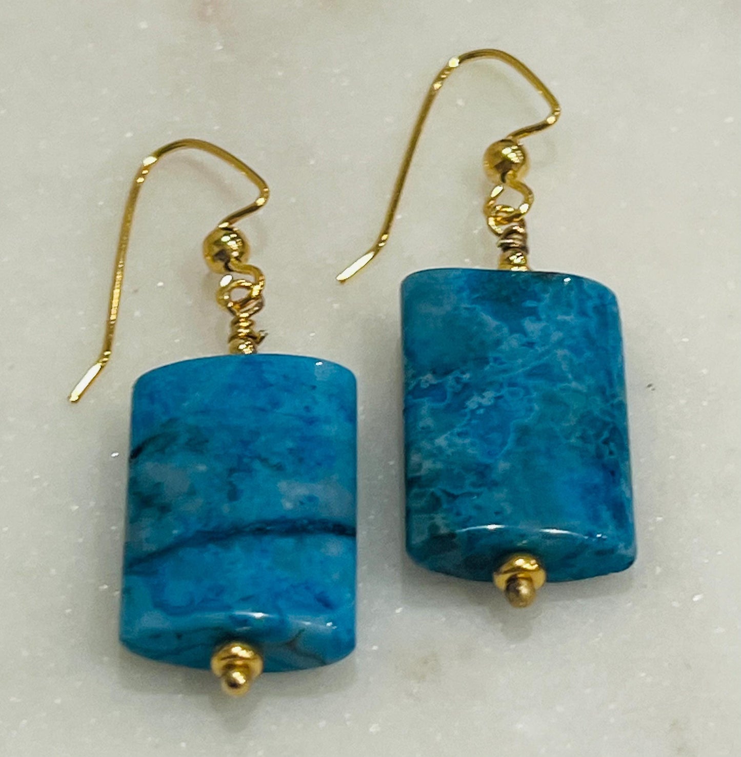 Larimar Crazy Lace Beaded Earrings