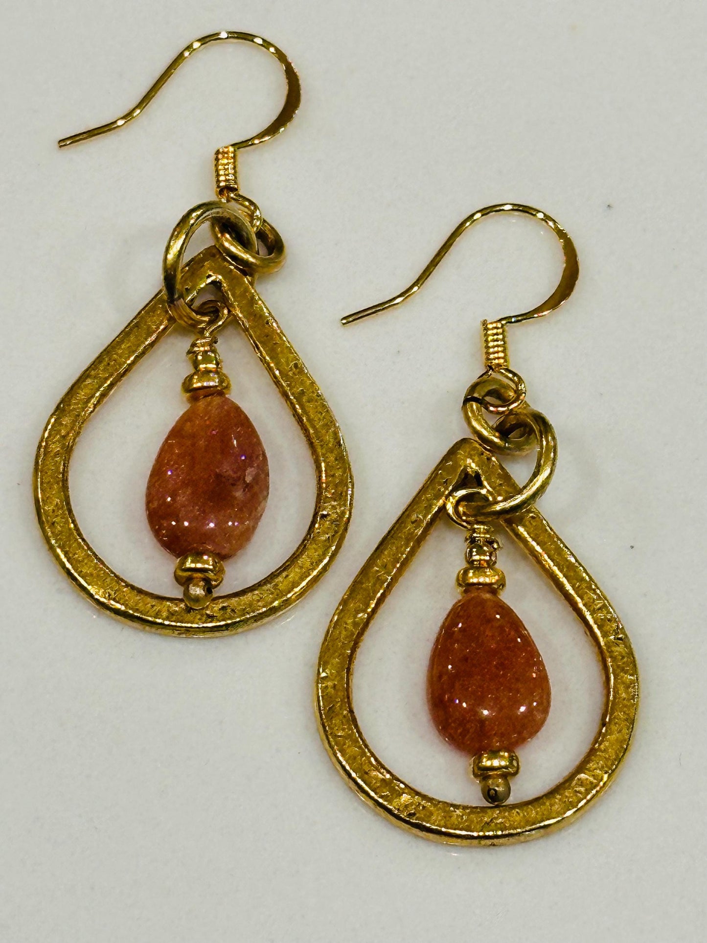 Sunstone Beaded Earrings