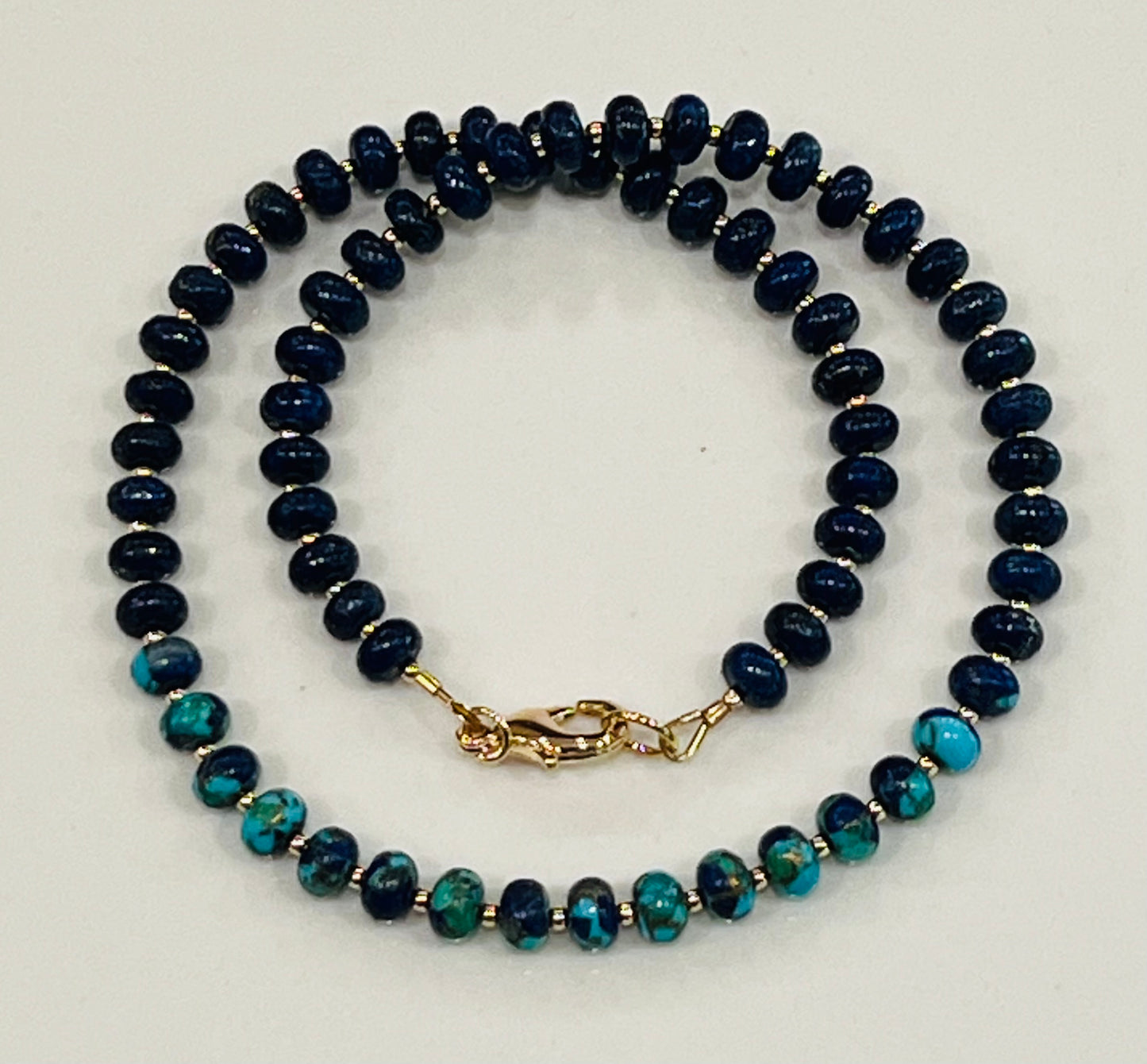 Lapis Mohave Copper Blue Turquoise and Lapis Necklace