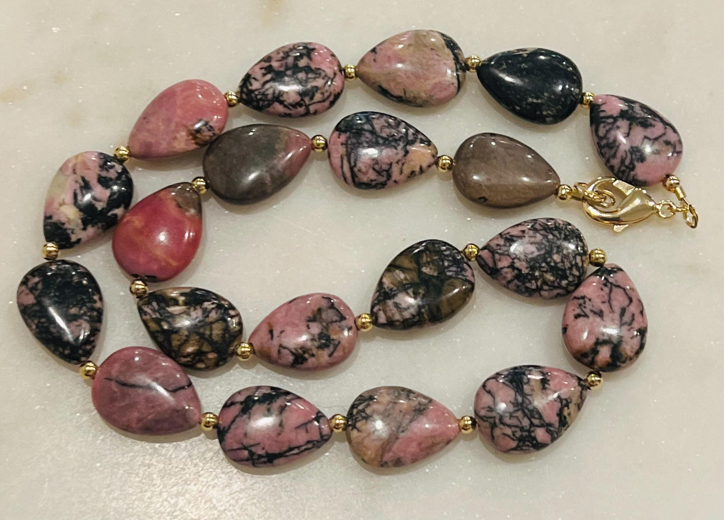 Rhodonite Beaded Necklace