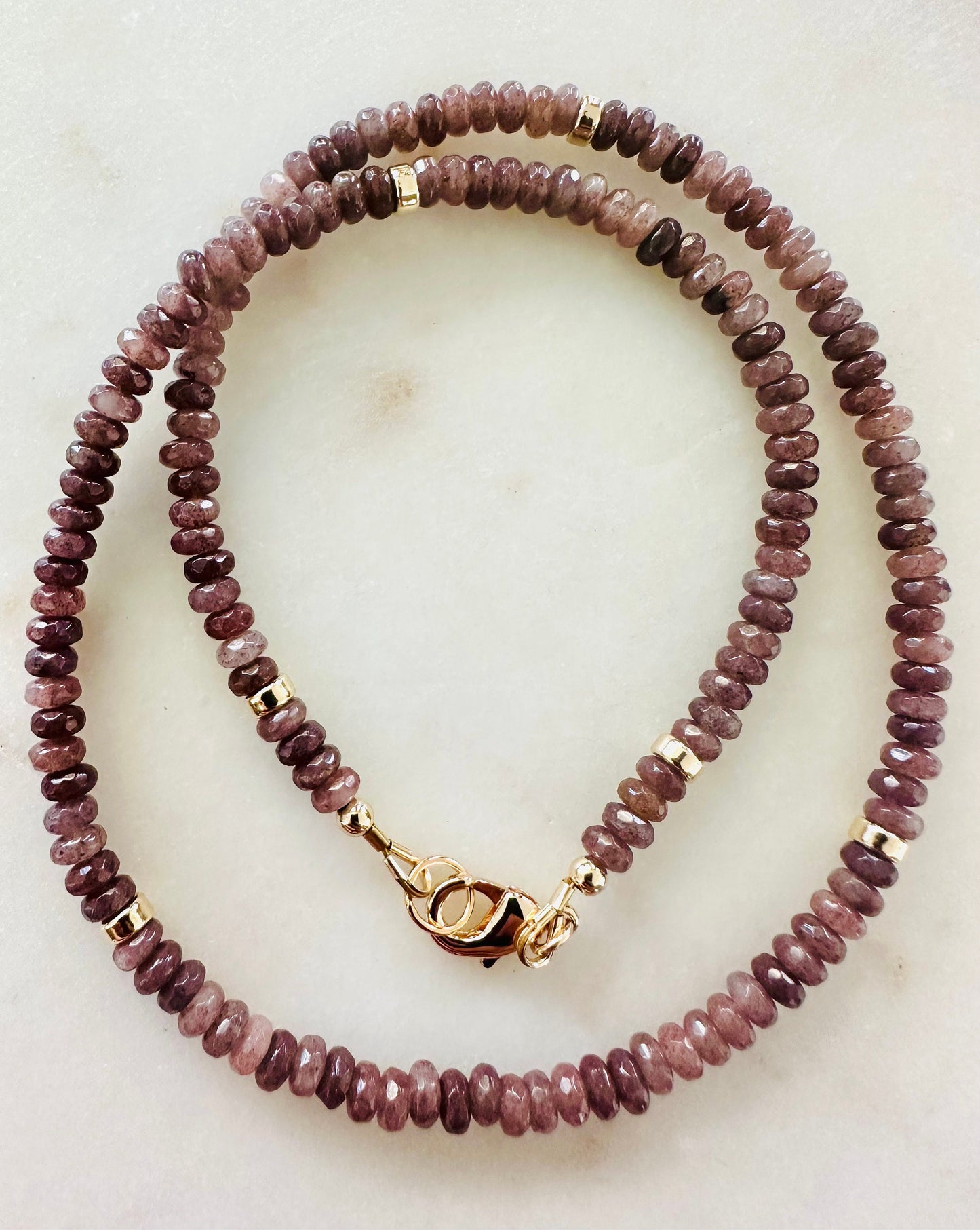 Purple Aventurine Beaded Necklace
