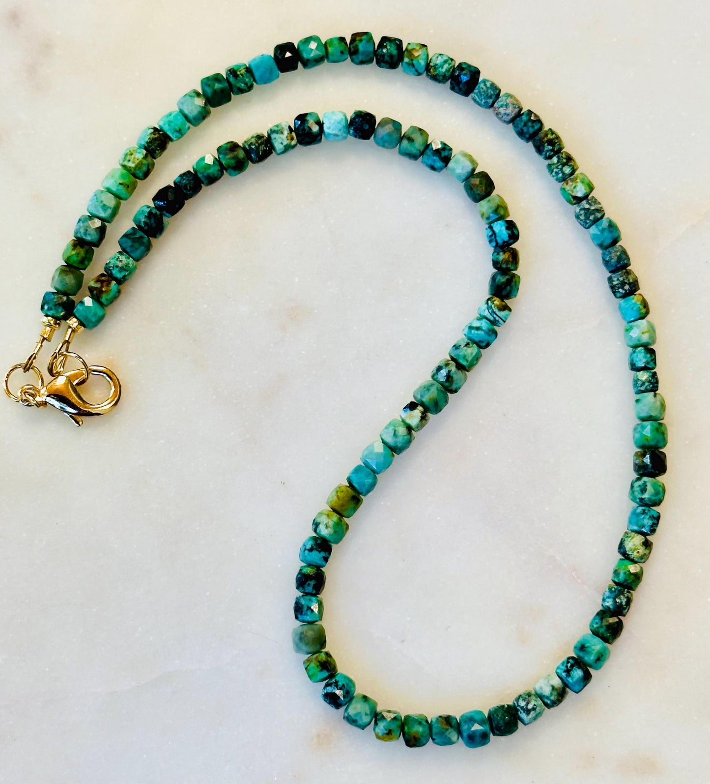 African Turquoise Beaded Necklace