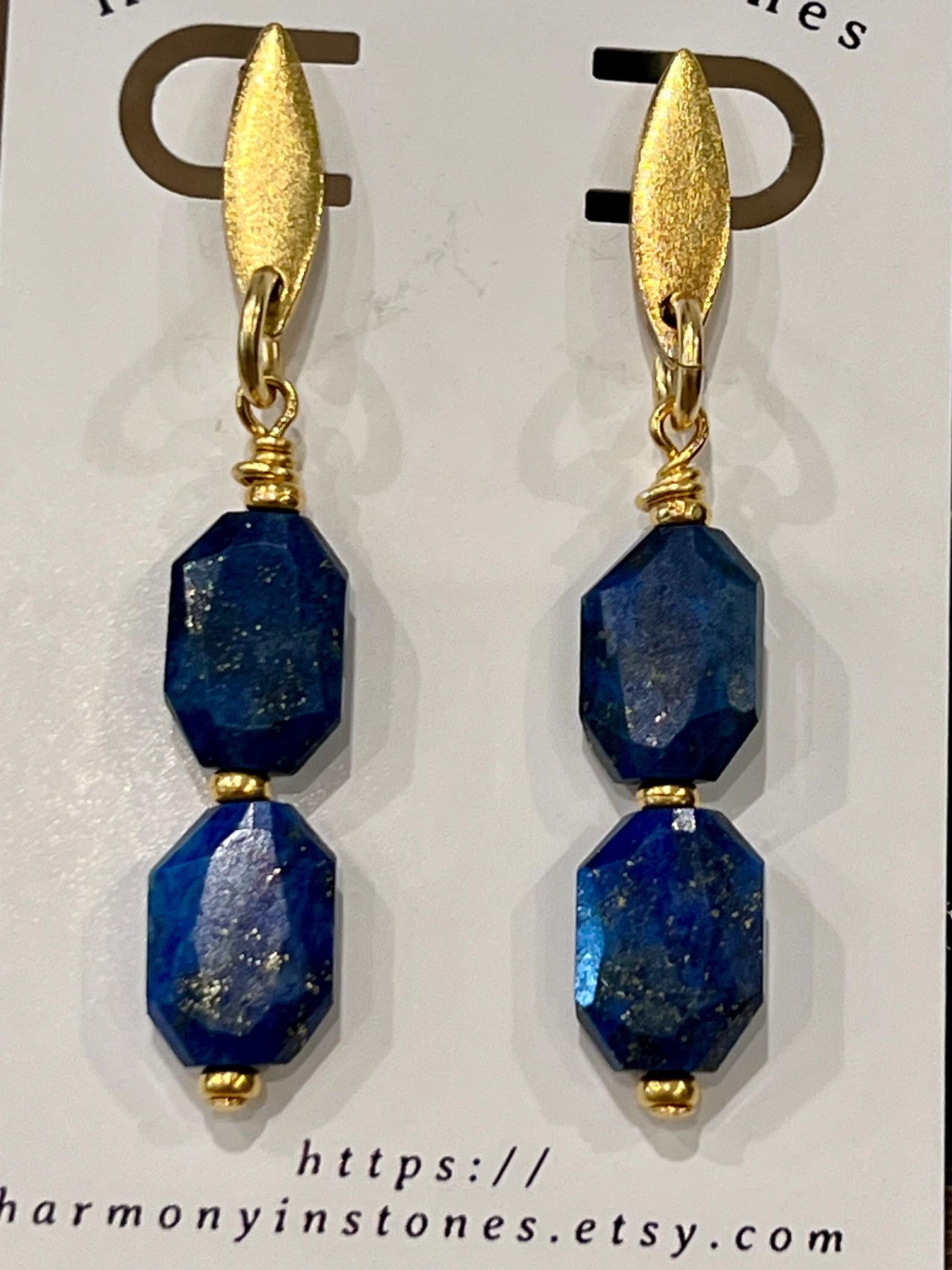 Lapis Beaded Earrings