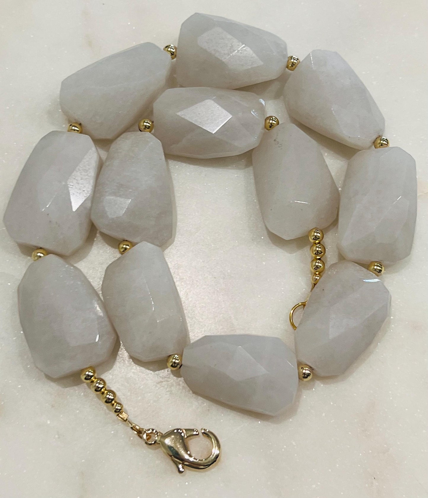Snow Quartz Beaded Necklace