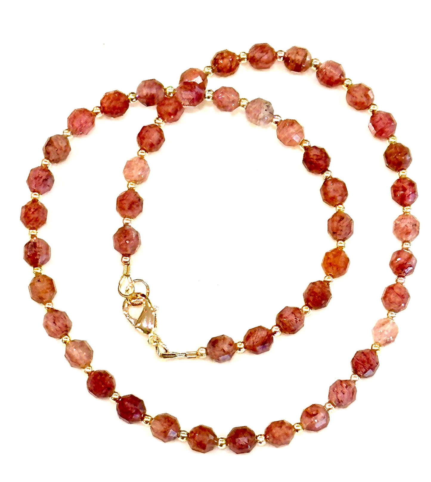 Strawberry Quartz Beaded Necklace
