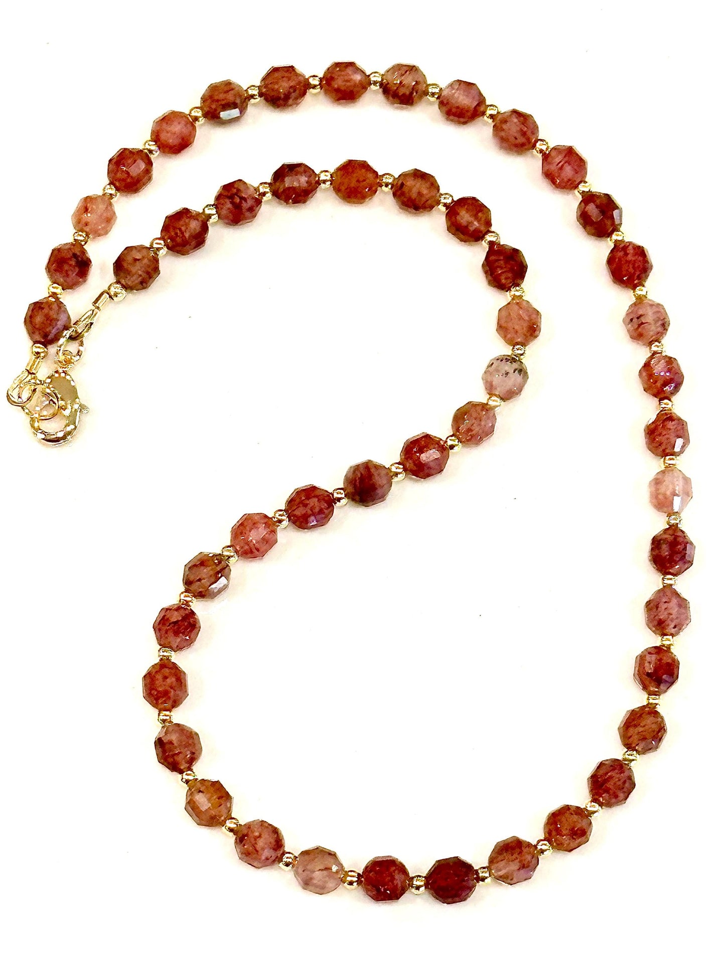 Strawberry Quartz Beaded Necklace