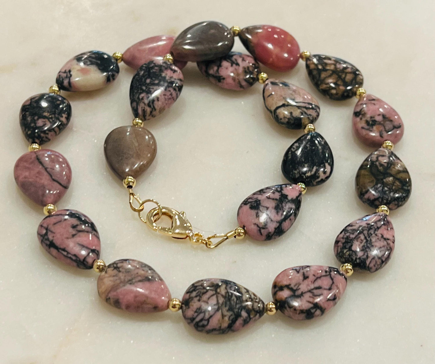Rhodonite Beaded Necklace