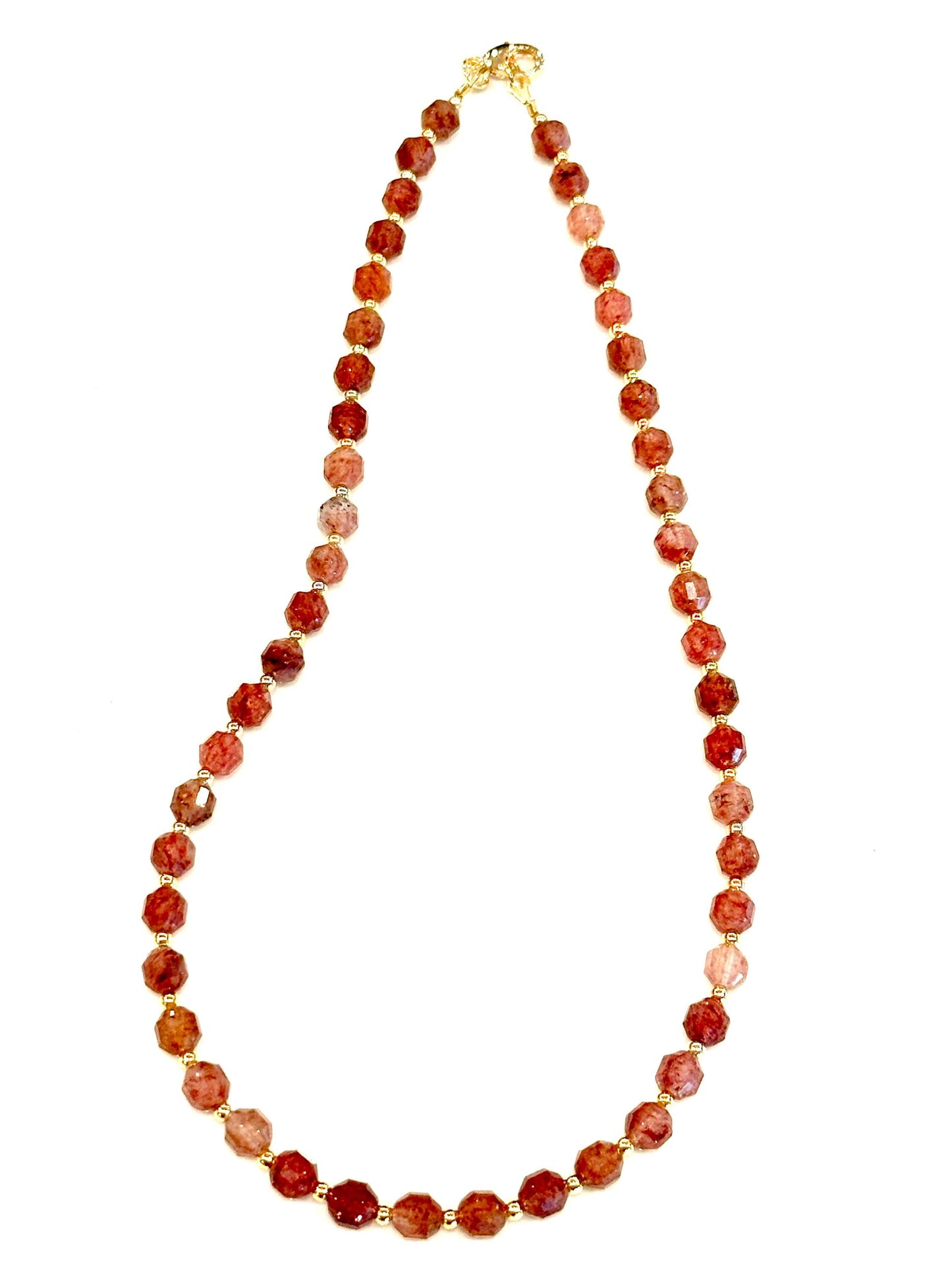 Strawberry Quartz Beaded Necklace