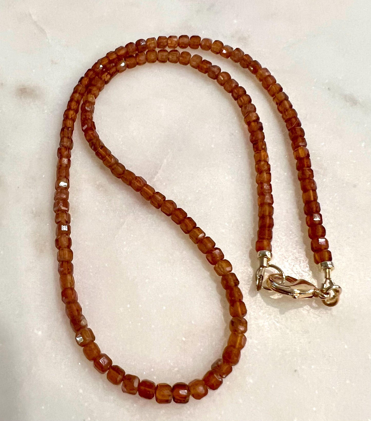 Hessonite Beaded Necklace