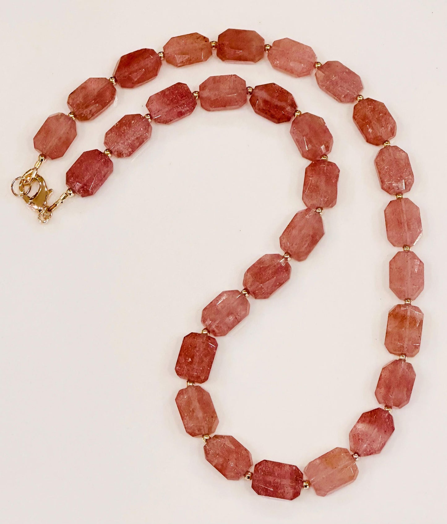 Strawberry Quartz Beaded Necklace