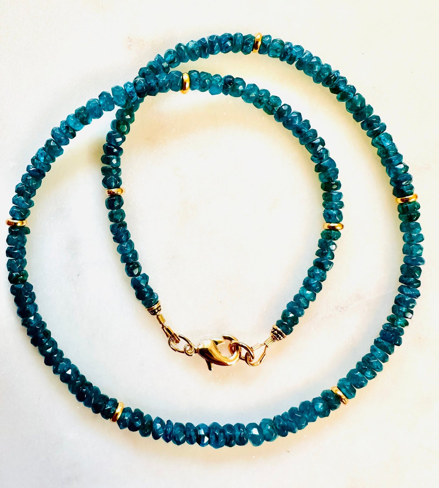 Blue Apatite Beaded Necklace