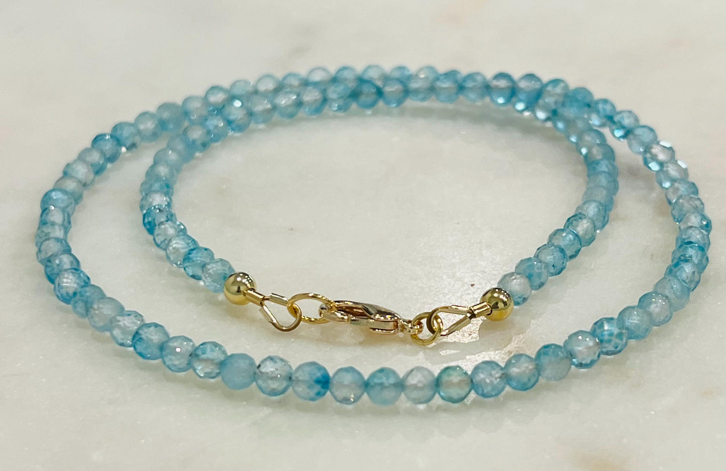 Blue Topaz Beaded Necklace