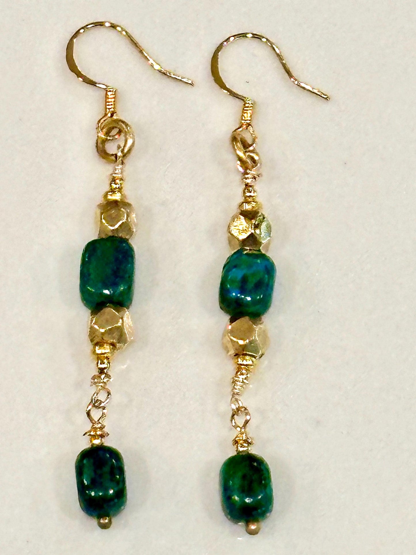 Chrysocolla Beaded Earrings