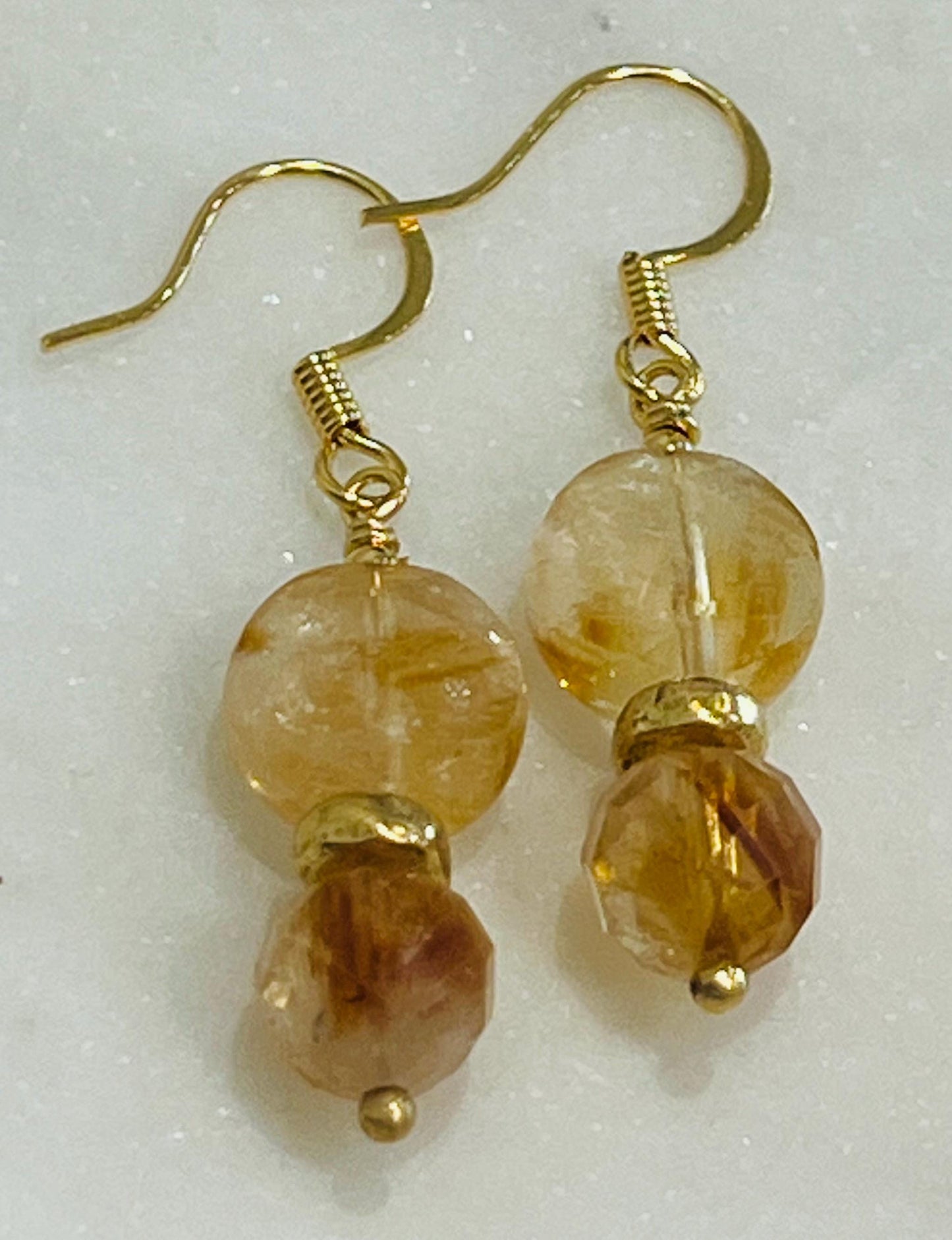 Citrine Beaded Earrings