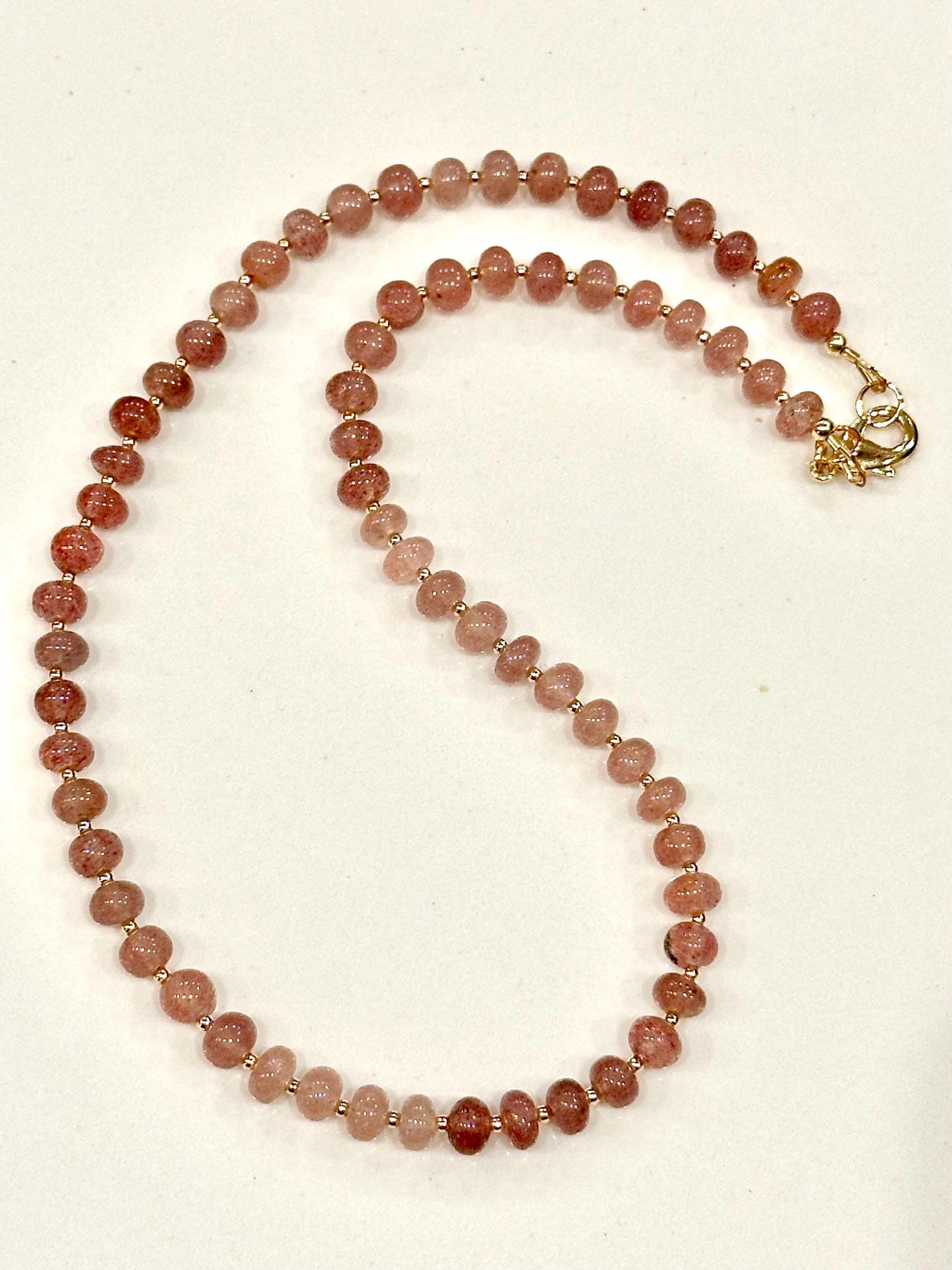 Strawberry Quartz Beaded Necklace