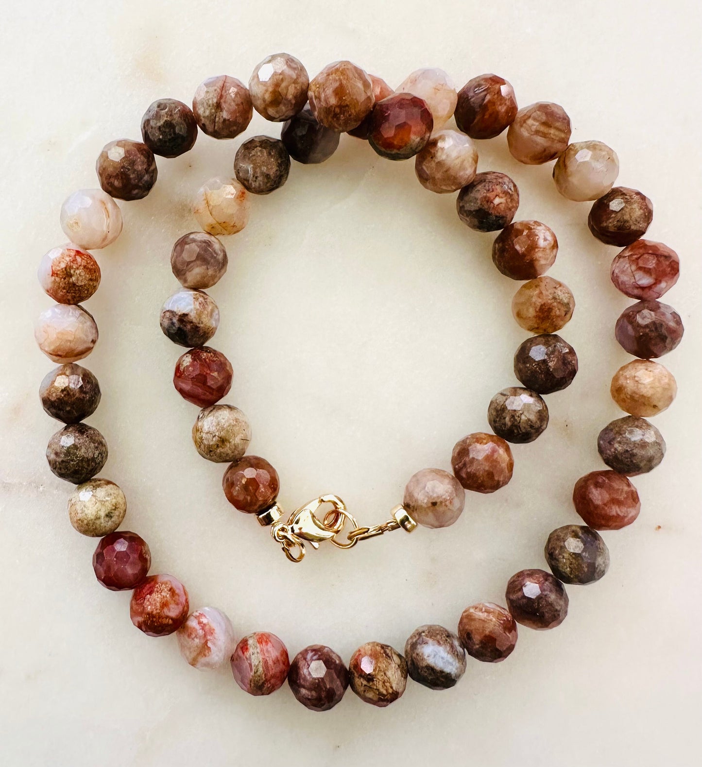 Red Dendrite Opal Beaded Necklace