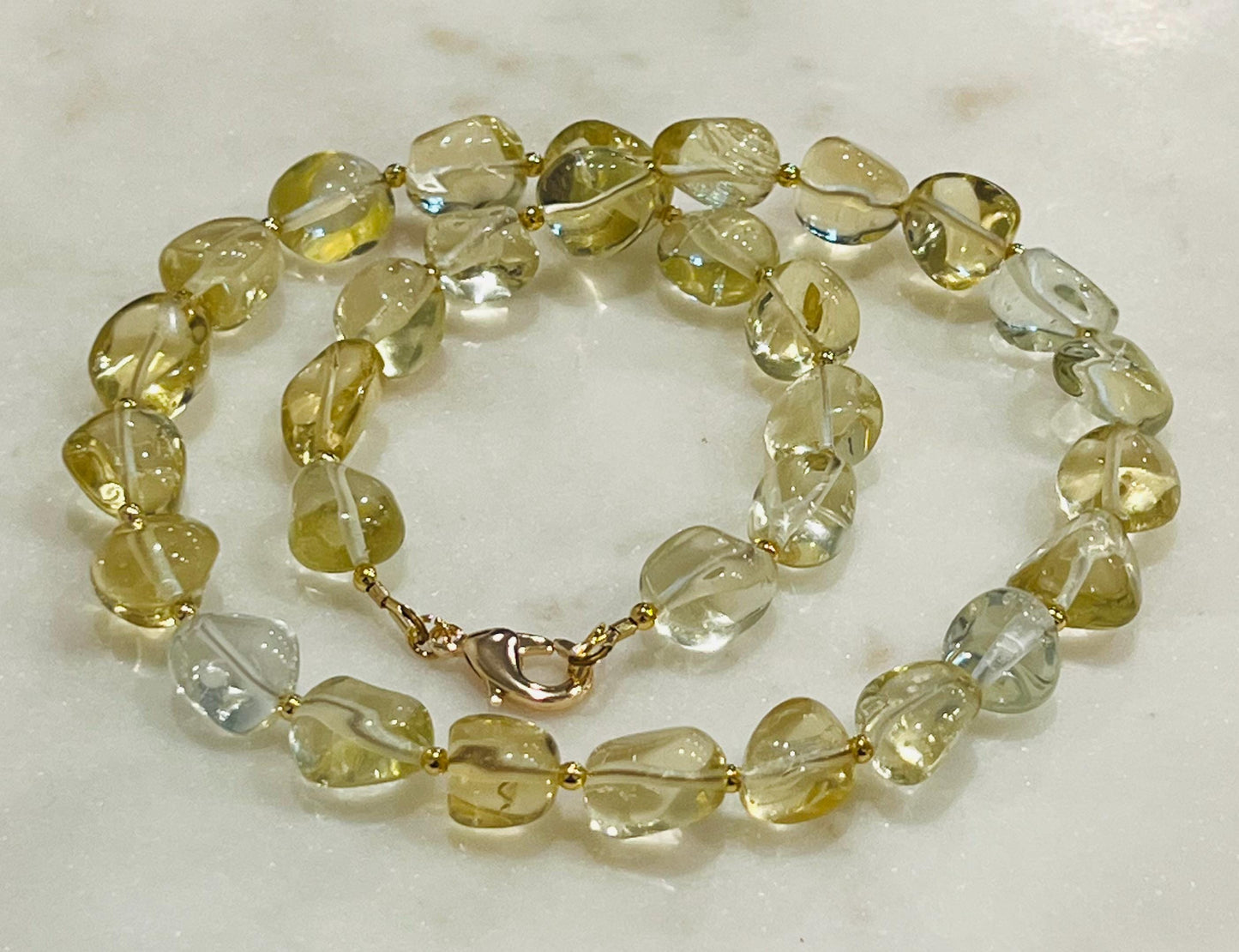 Lemon Quartz Beaded Necklace