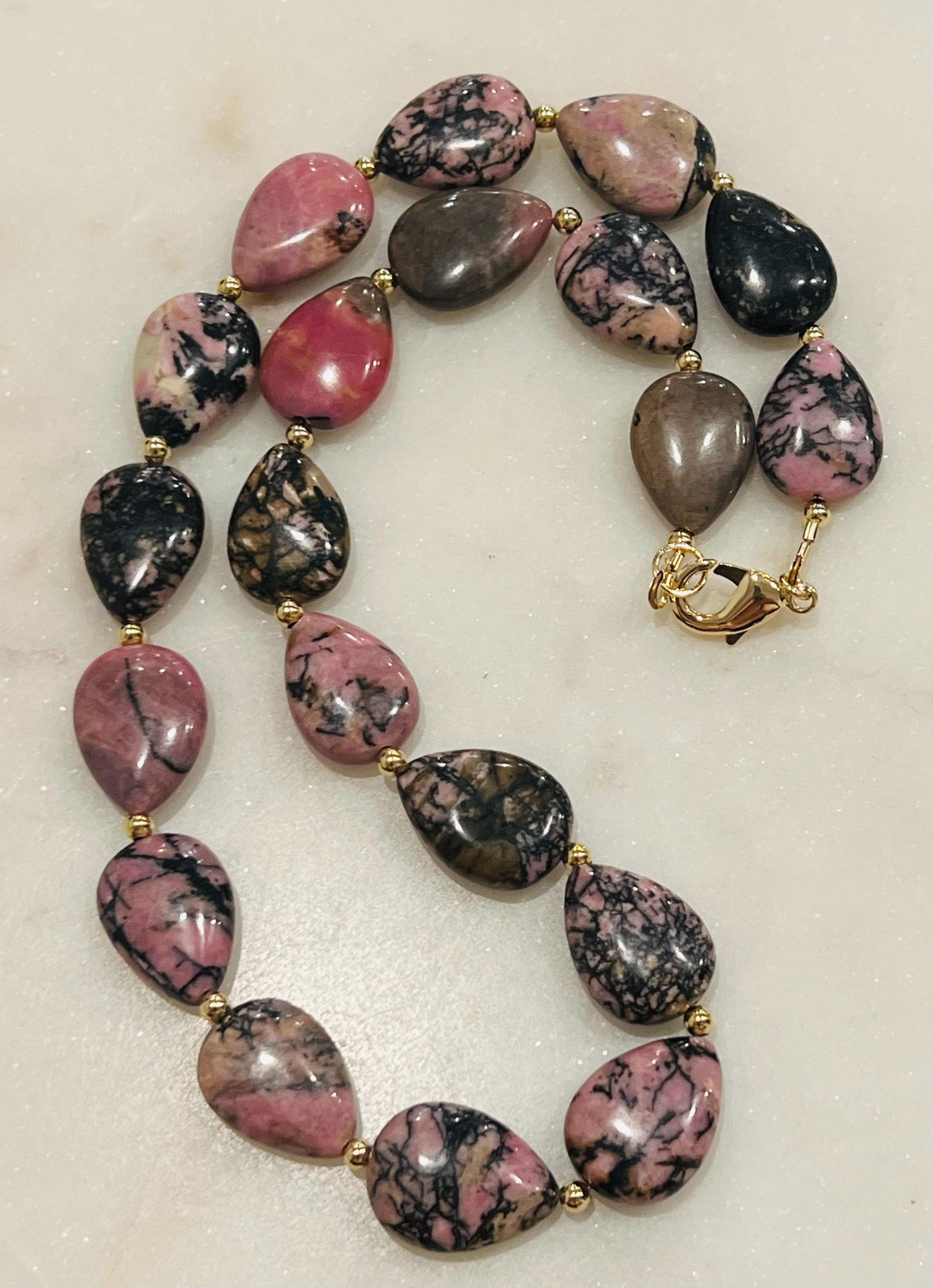 Rhodonite Beaded Necklace