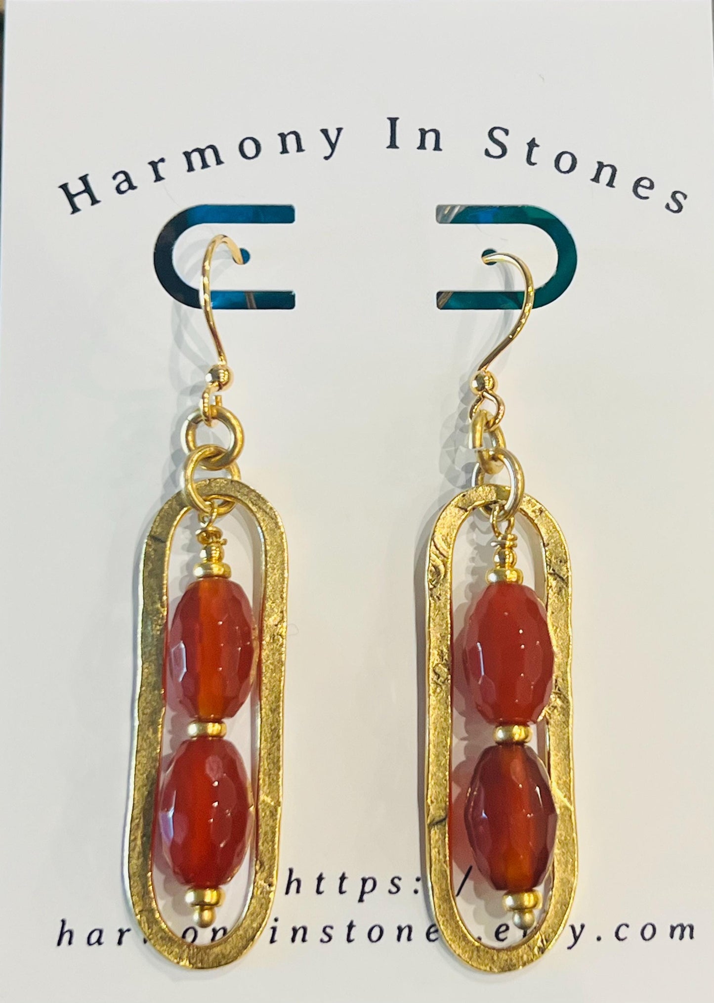 Carnelian Beaded Earrings