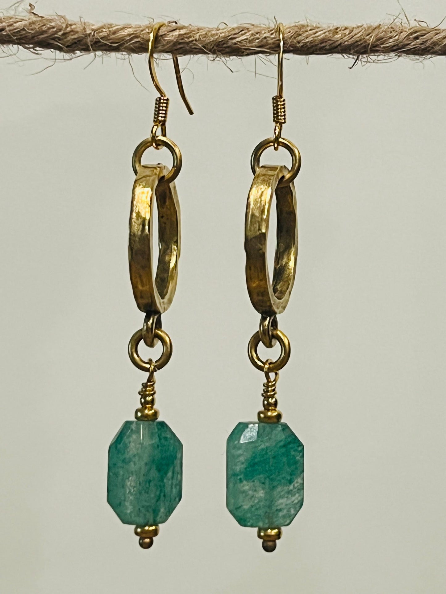 Green Strawberry Quartz Beaded Earrings