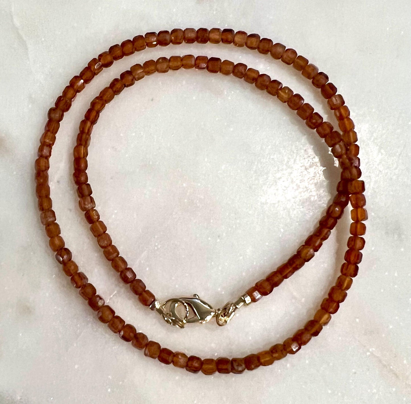 Hessonite Beaded Necklace