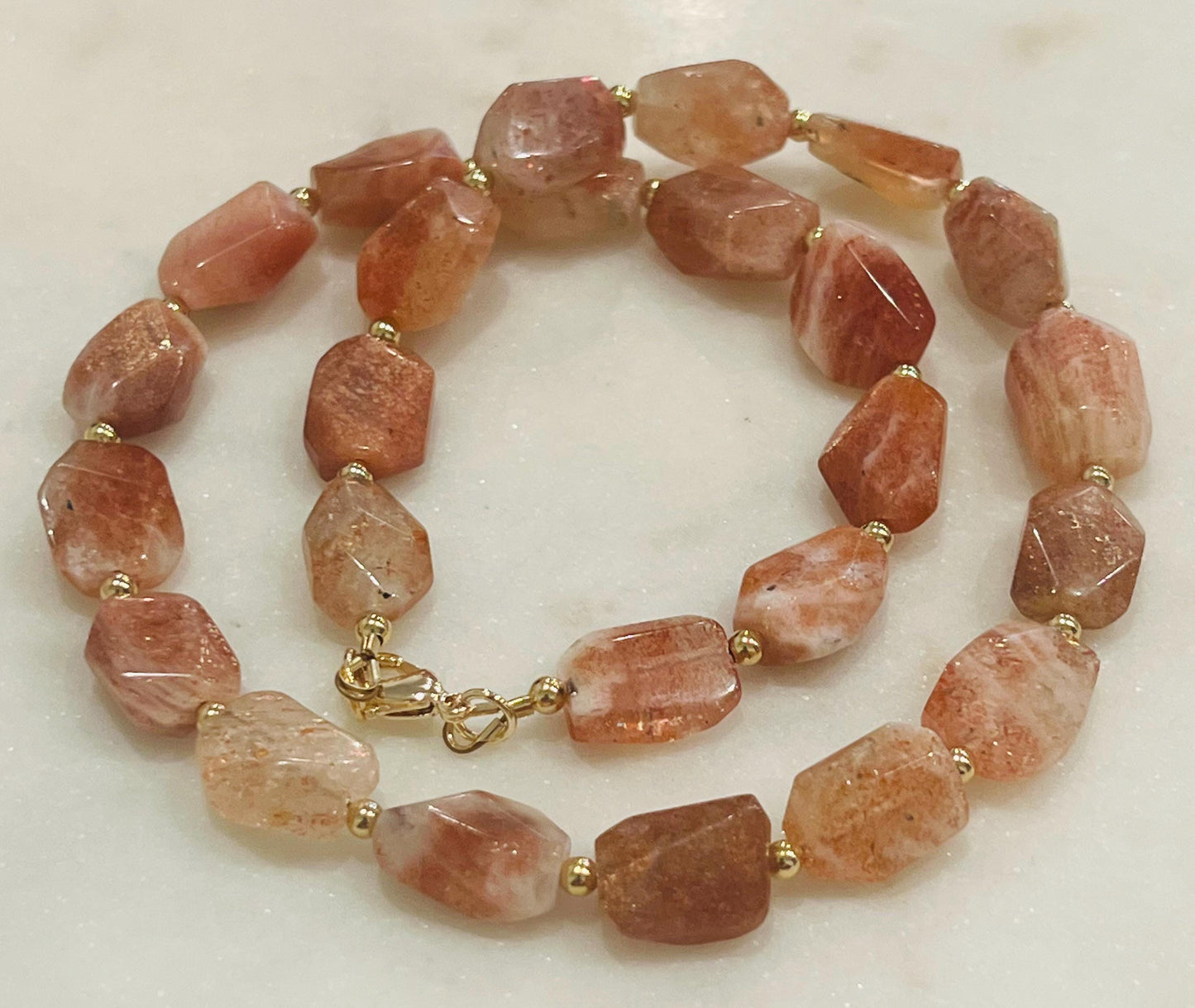Sunstone Beaded Necklace