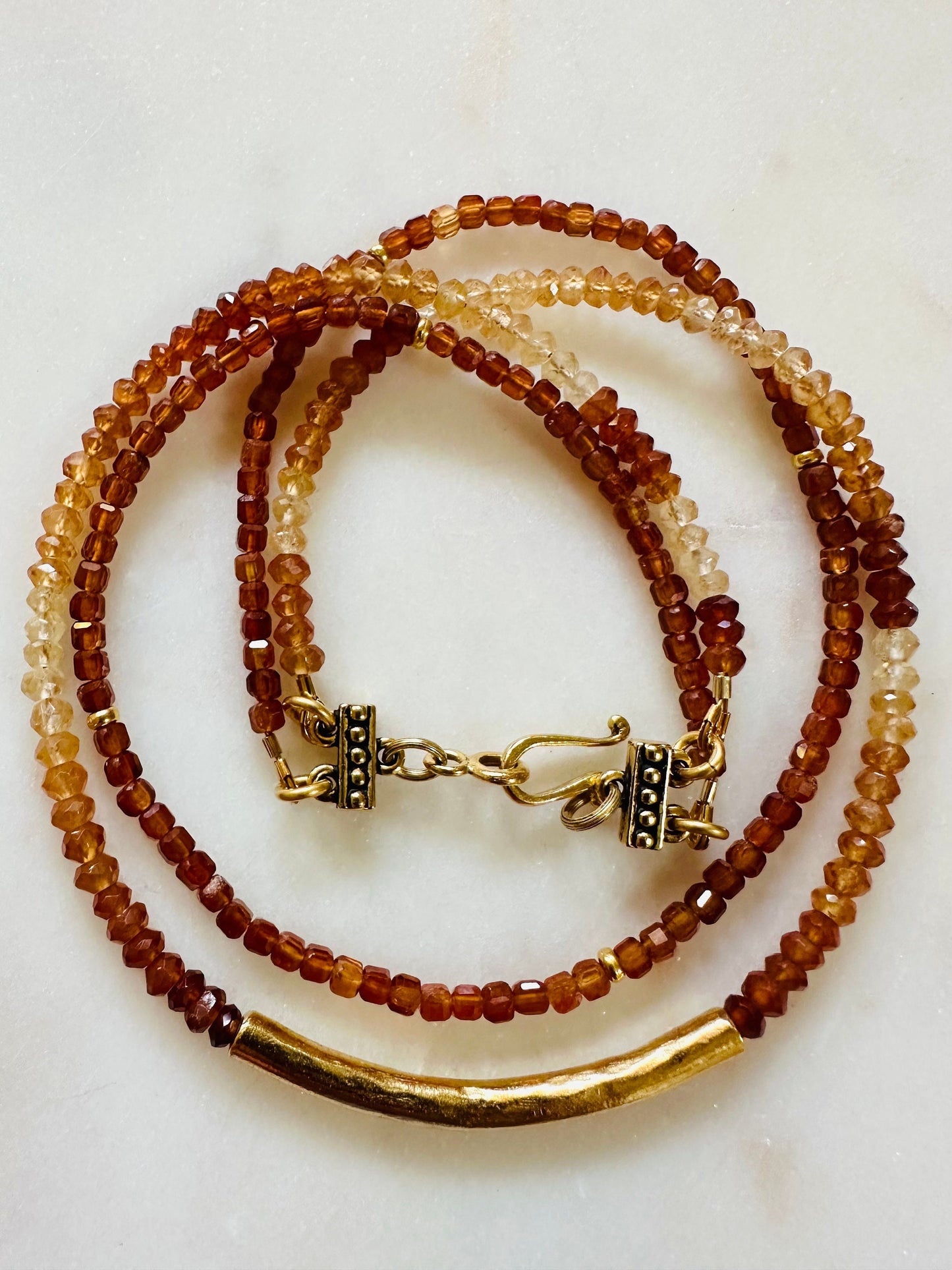 Garnet Double Strand Beaded Necklace