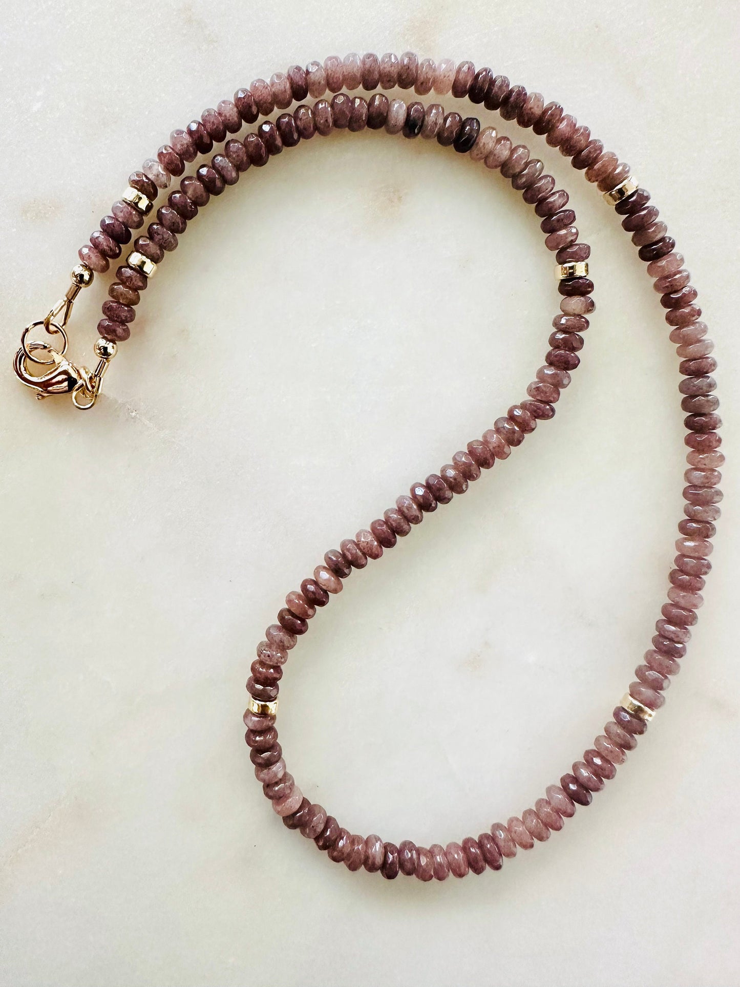 Purple Aventurine Beaded Necklace