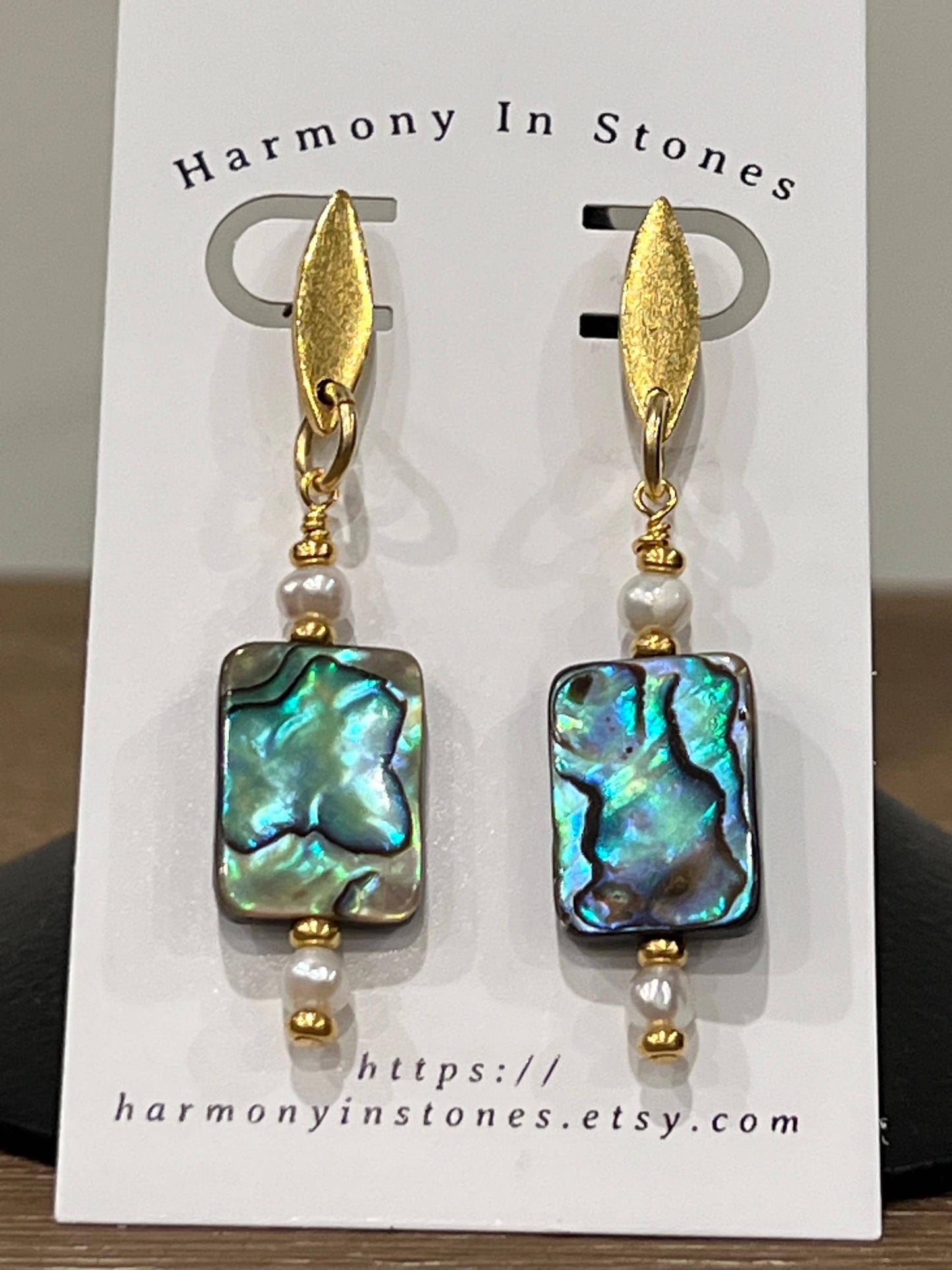 Abalone and Pearl Beaded Earrings