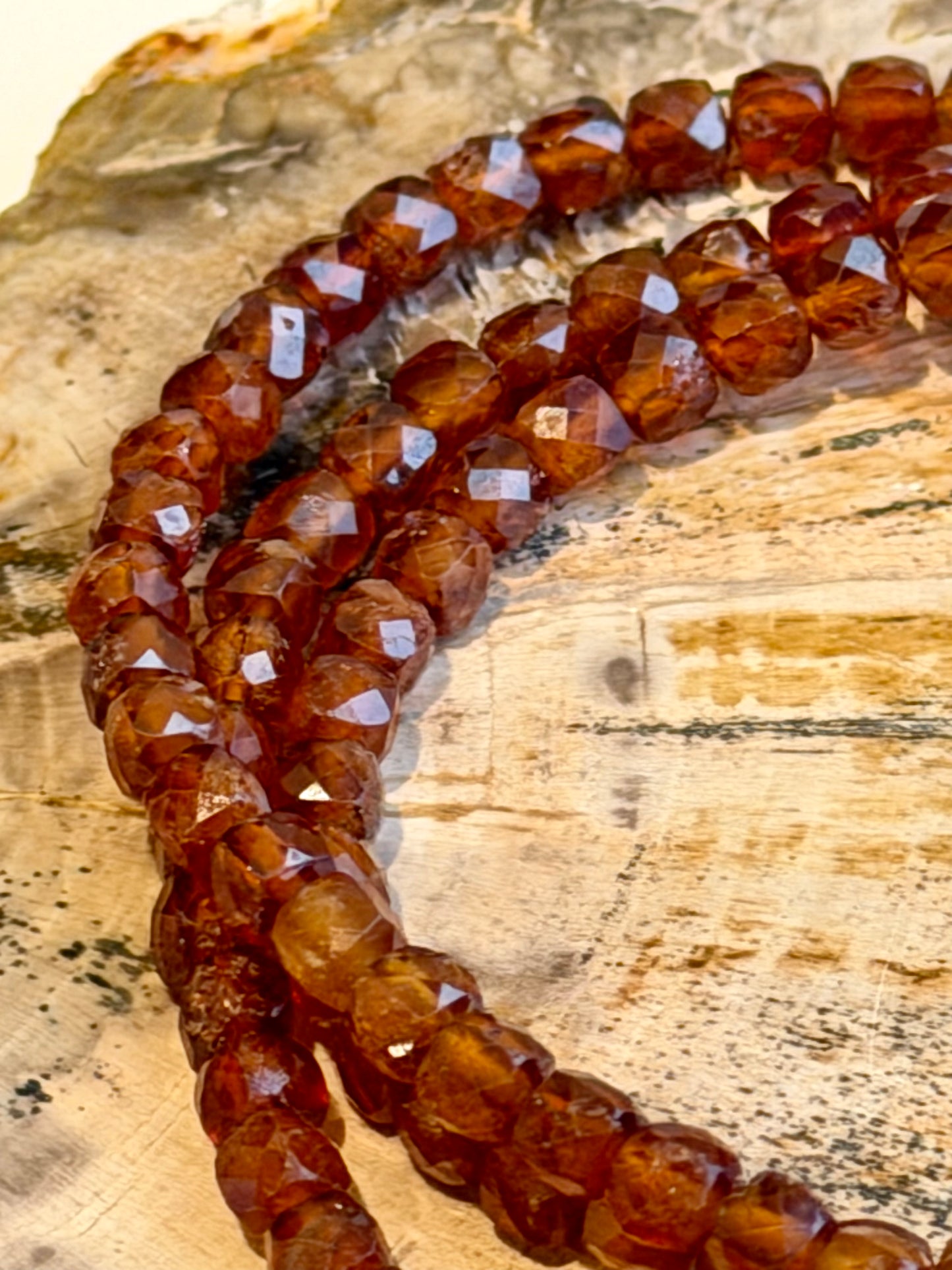 Hessonite Beaded Necklace