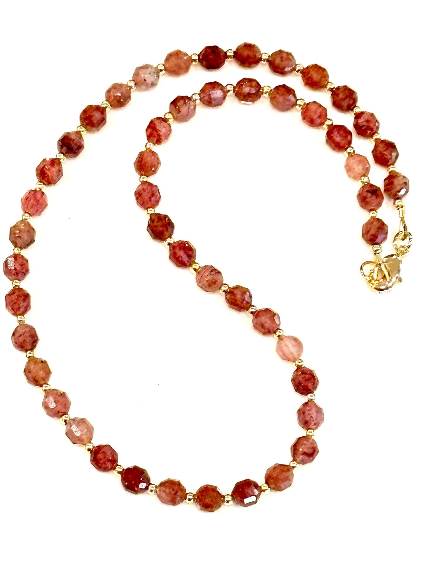 Strawberry Quartz Beaded Necklace