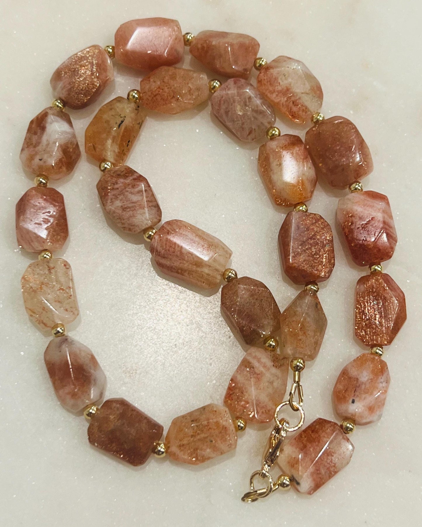 Sunstone Beaded Necklace