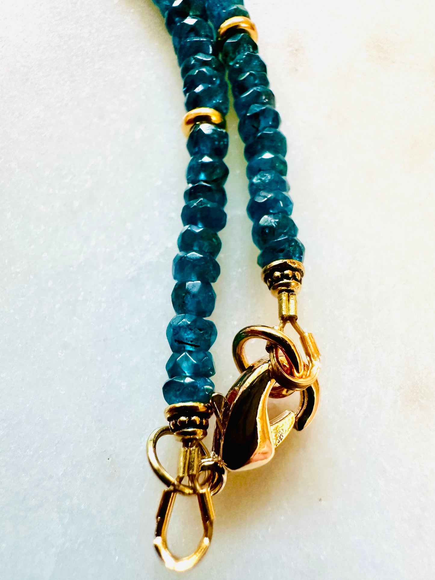 Blue Apatite Beaded Necklace