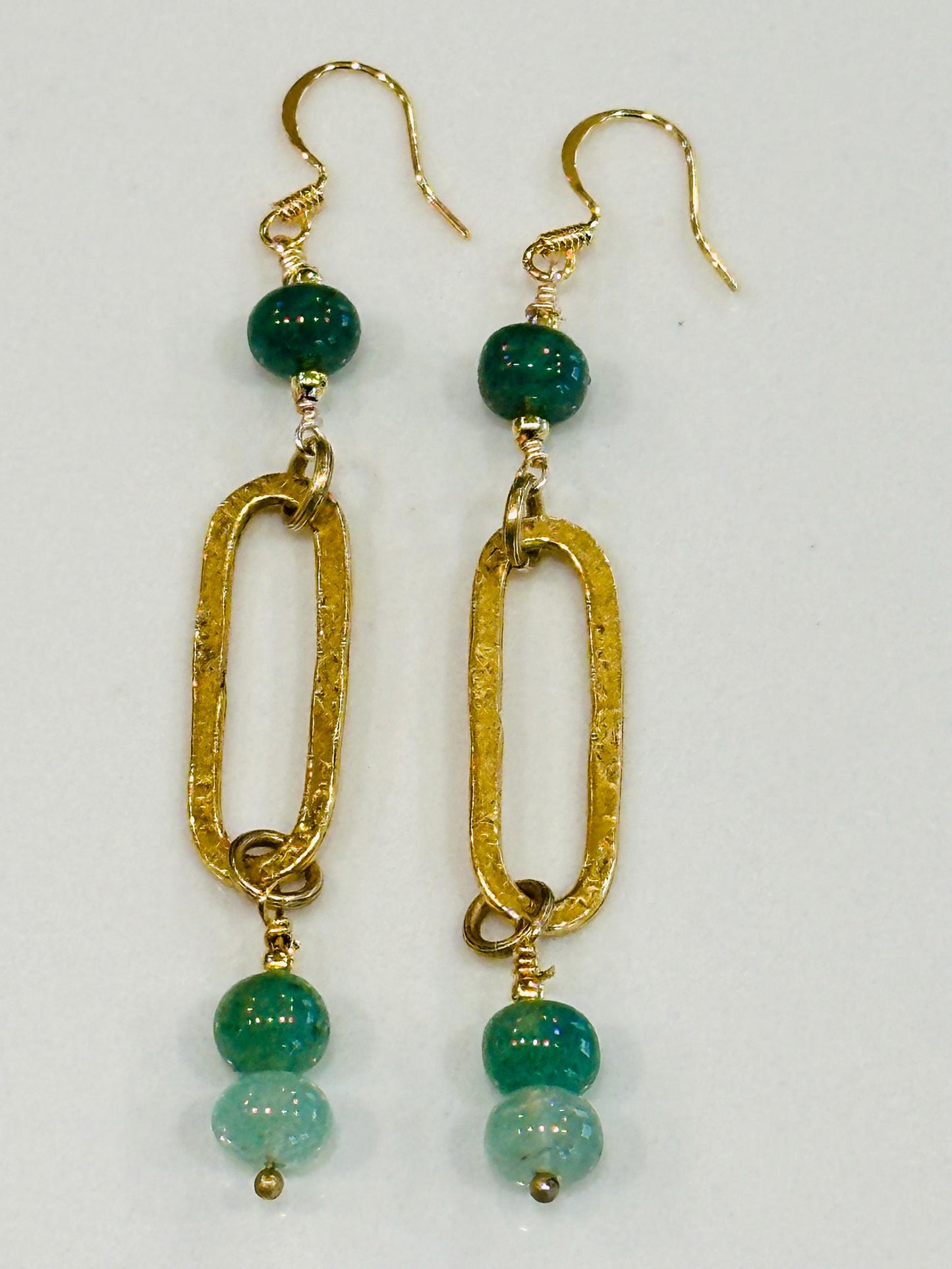 Green Strawberry Quartz Beaded Earrings