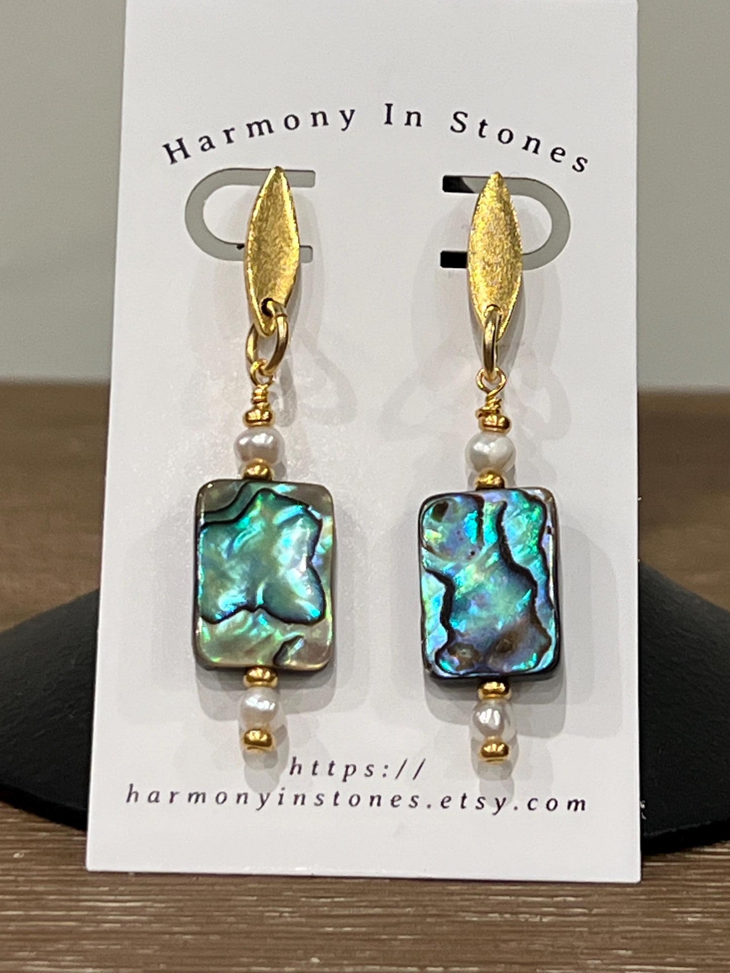 Abalone and Pearl Beaded Earrings
