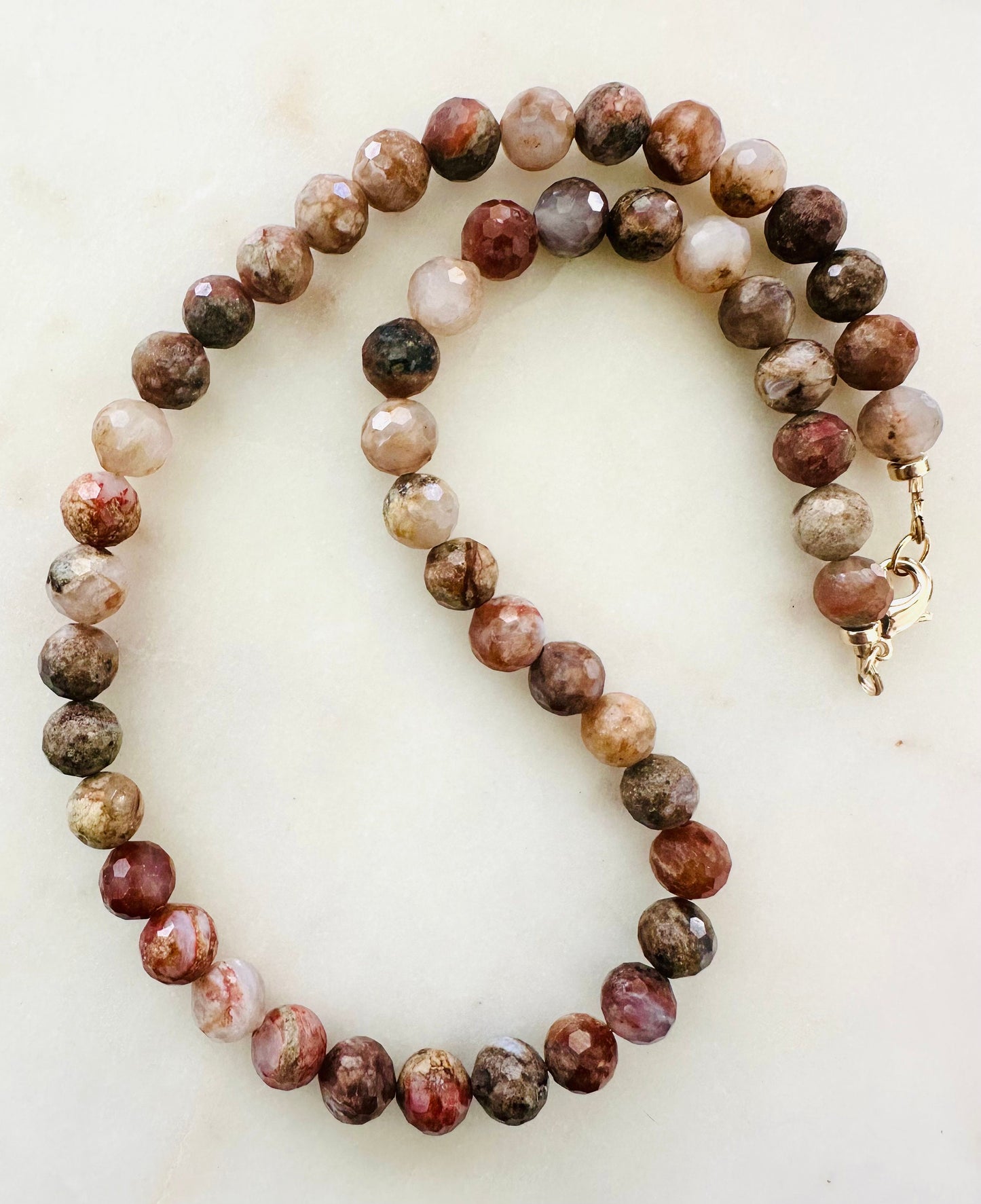 Red Dendrite Opal Beaded Necklace
