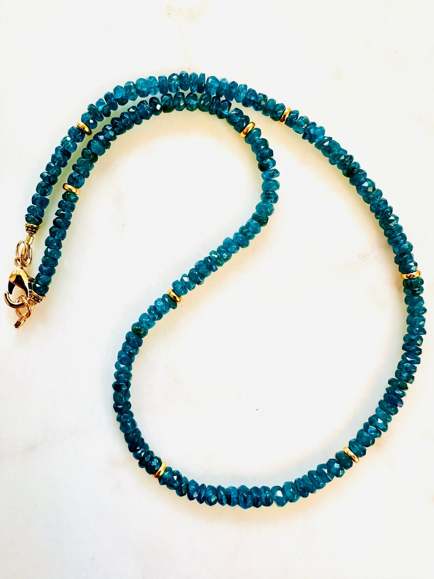 Blue Apatite Beaded Necklace