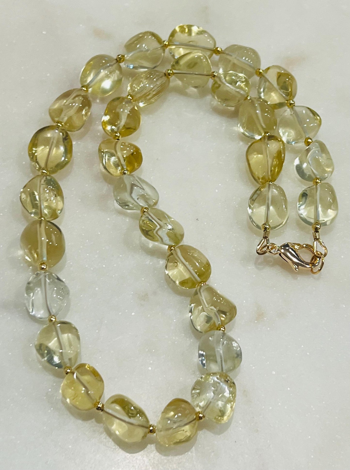 Lemon Quartz Beaded Necklace