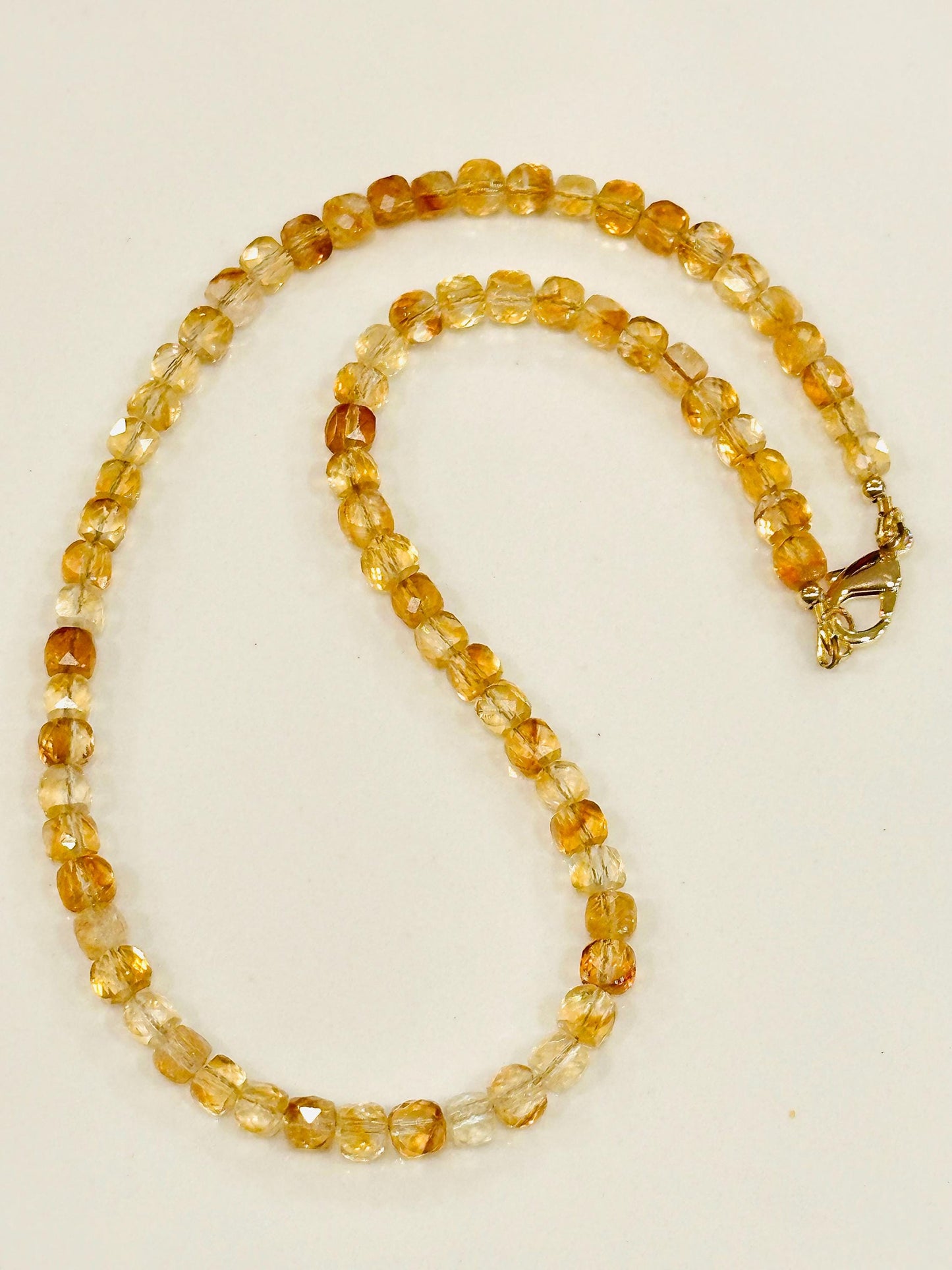 Sparkling Citrine Beaded Necklace