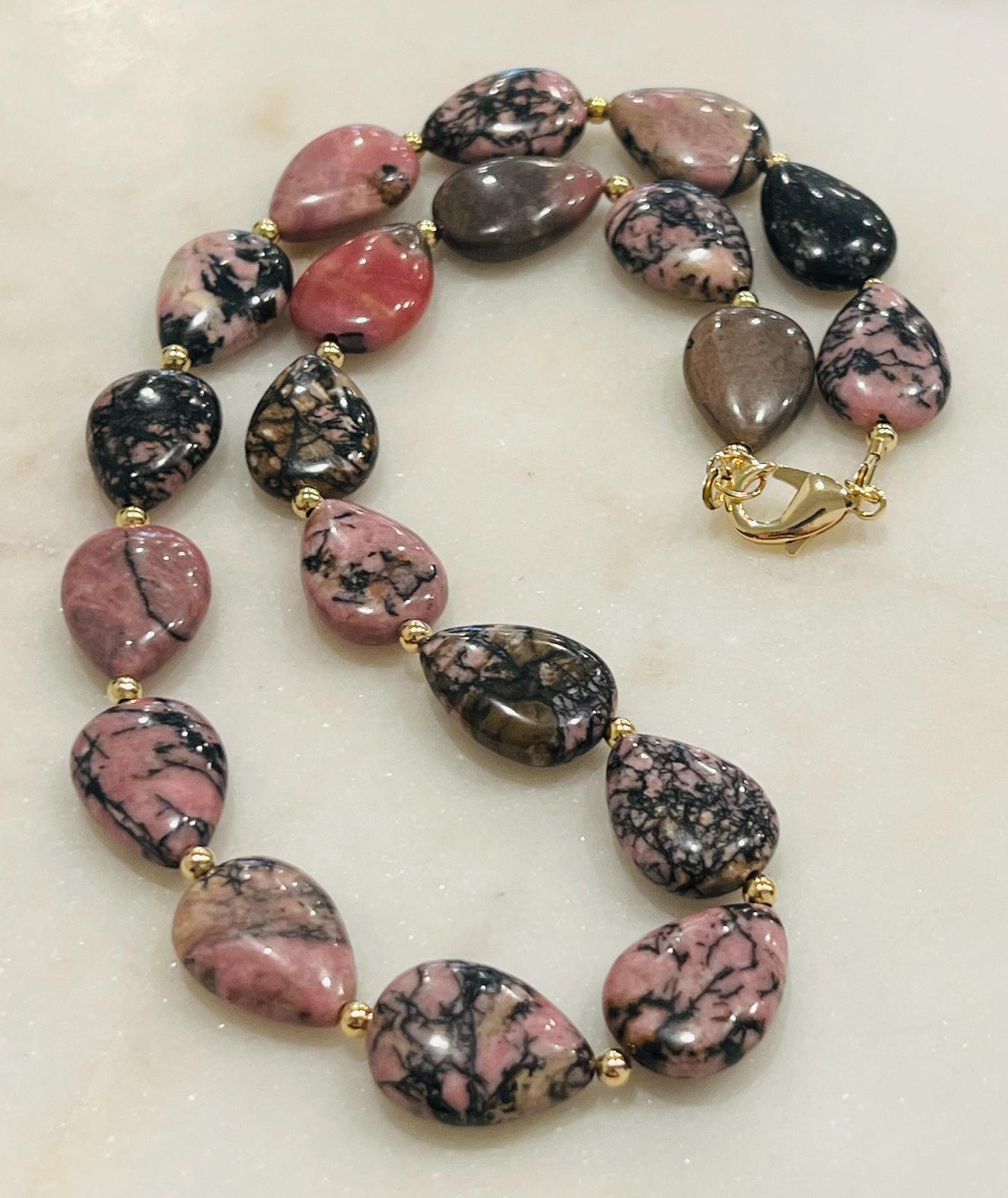 Rhodonite Beaded Necklace