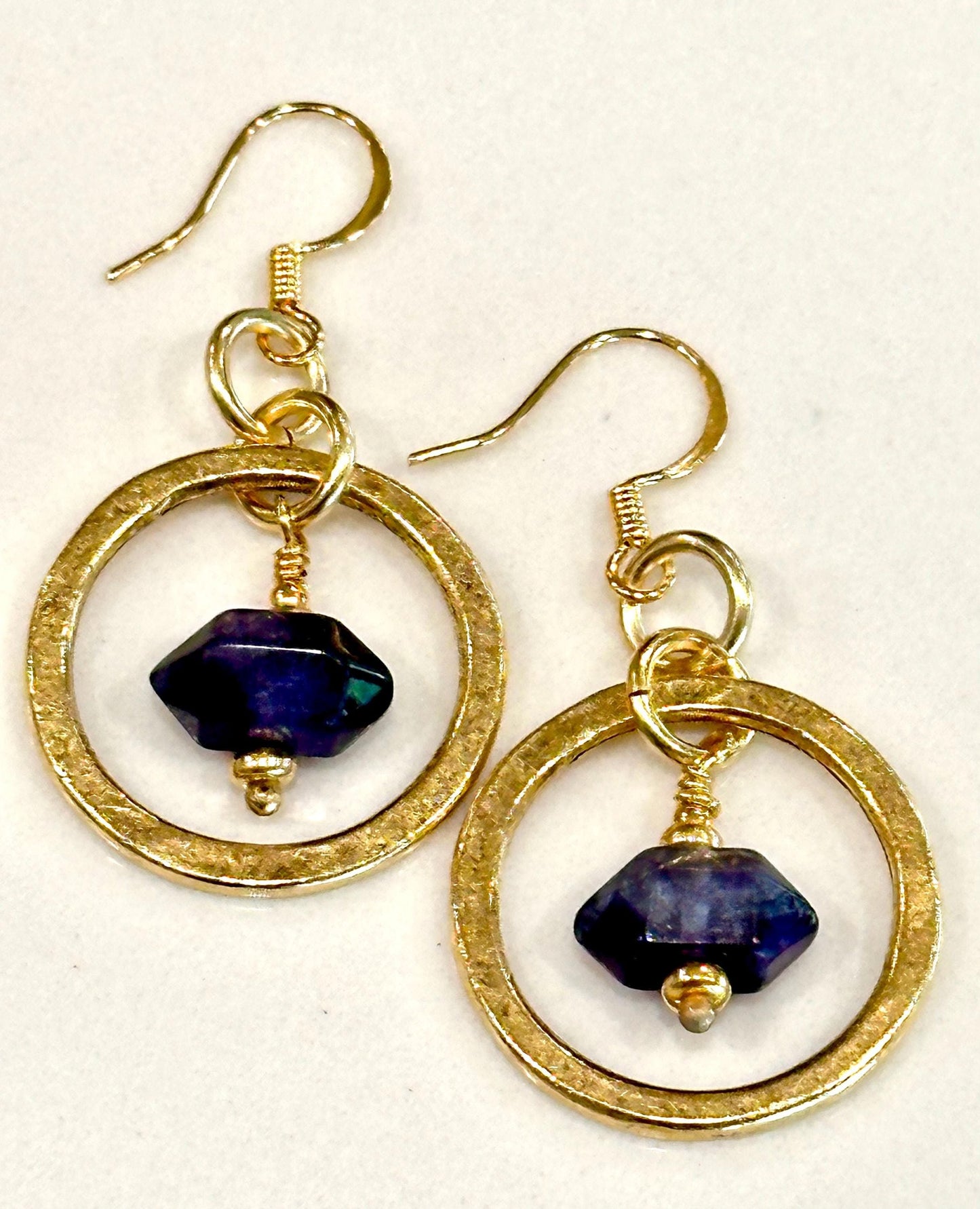 Purple Fluorite Beaded Earrings