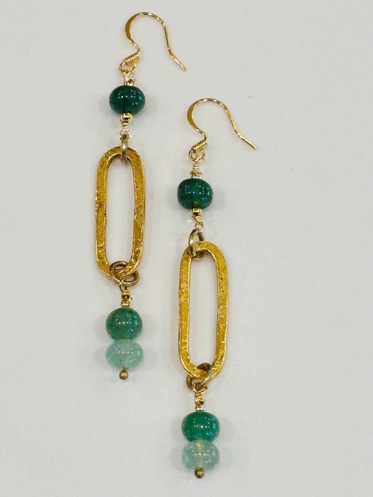 Green Strawberry Quartz Beaded Earrings