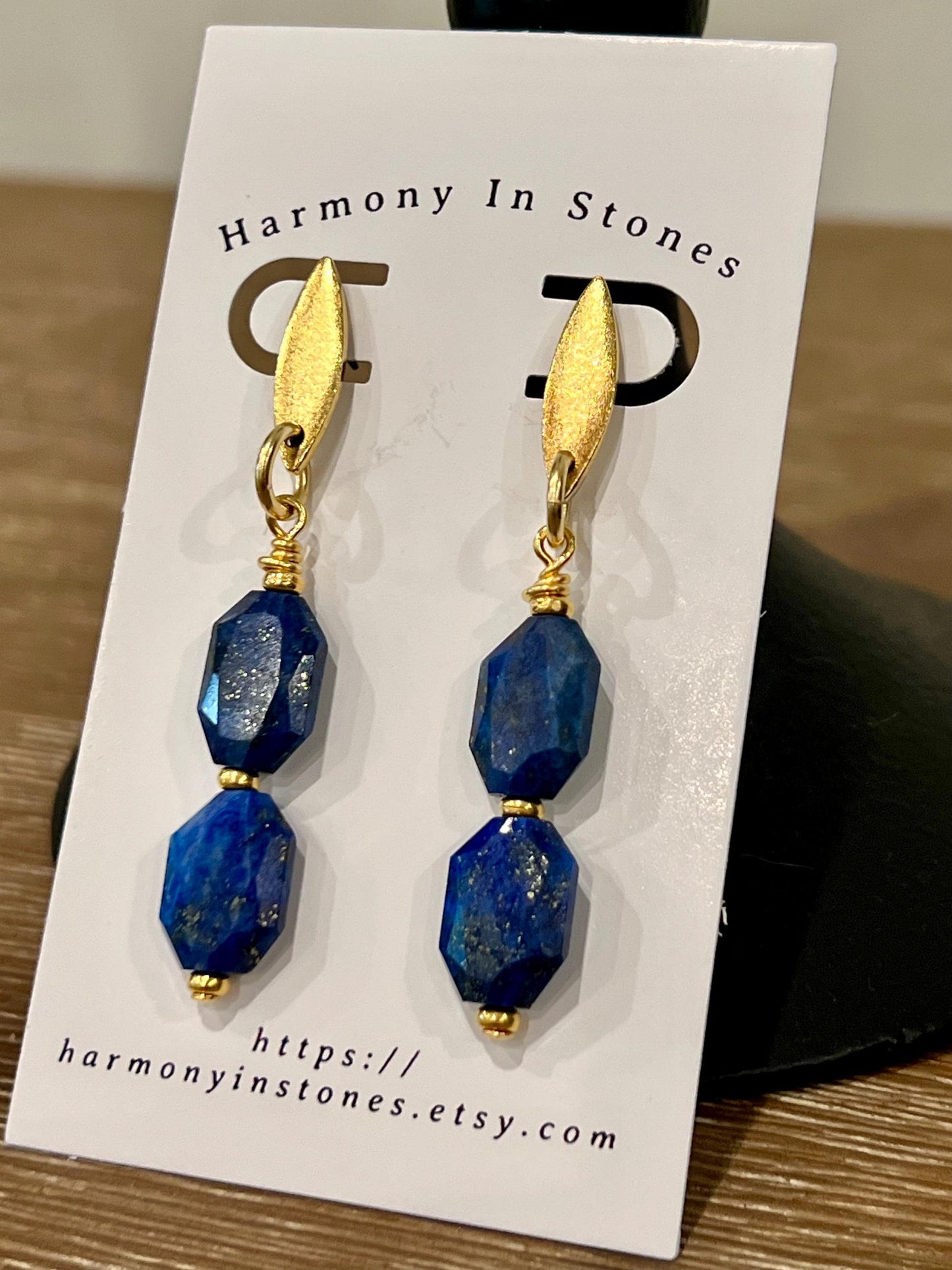 Lapis Beaded Earrings