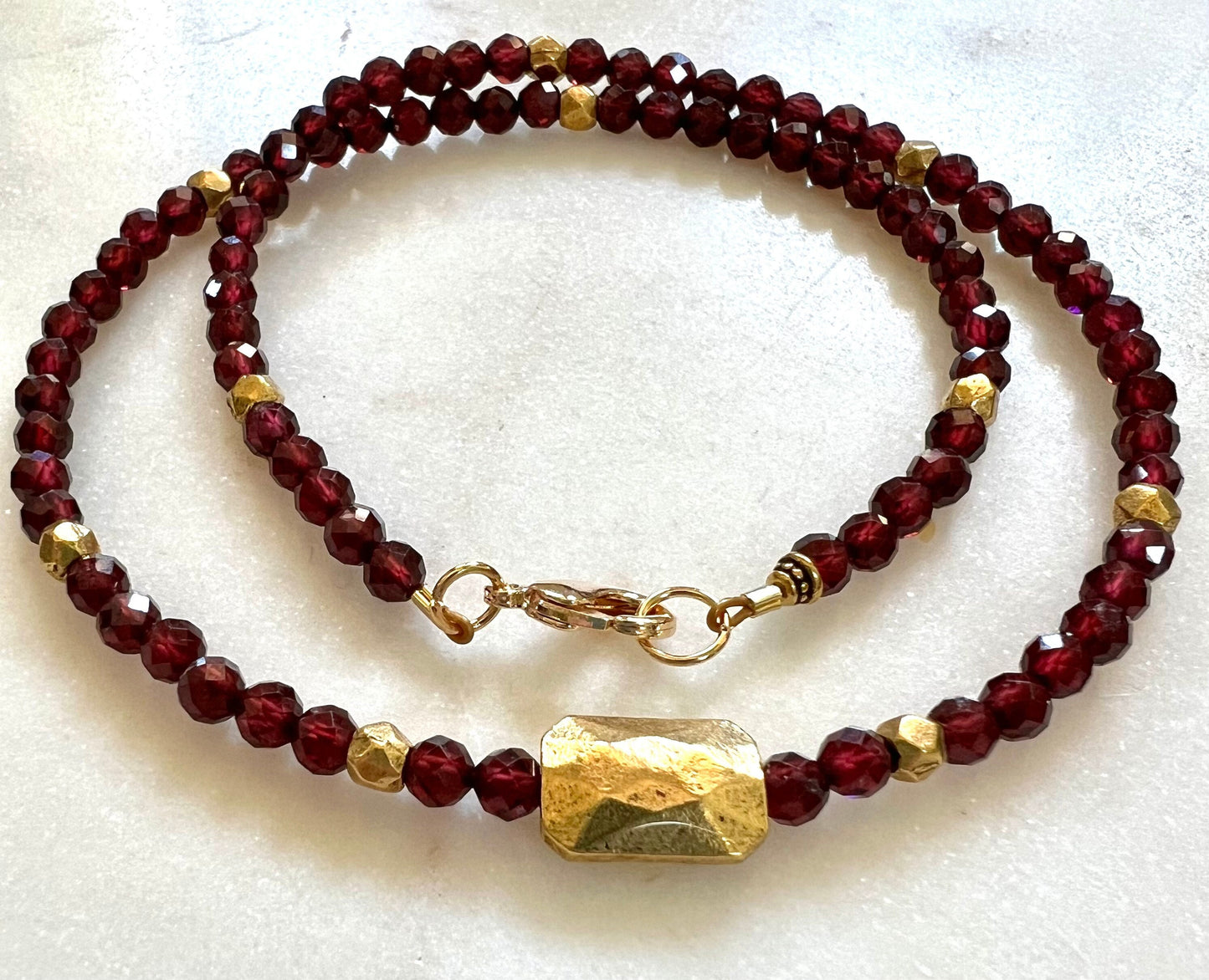 Garnet Beaded Necklace