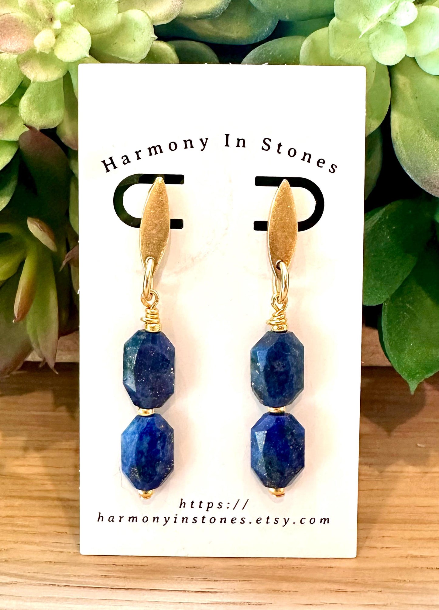 Lapis Beaded Earrings